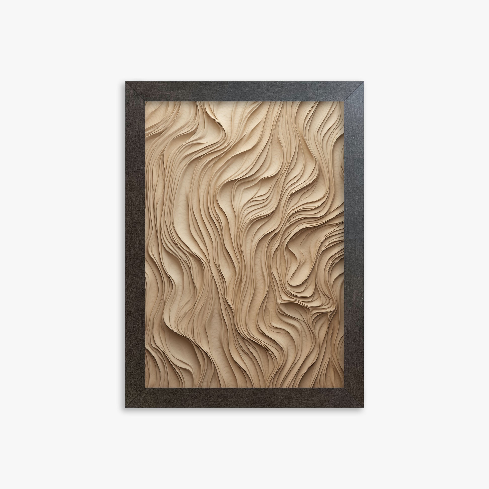 Golden Waves, 21x30cm Framed Poster With Espresso Frame