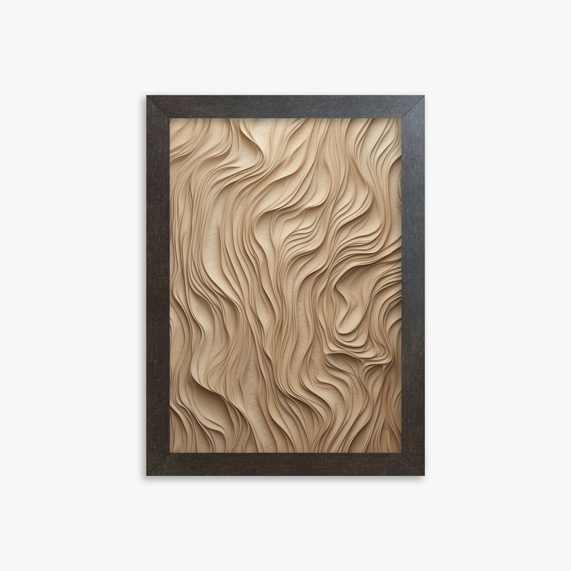 Golden Waves, 21x30cm Framed Poster With Espresso Frame