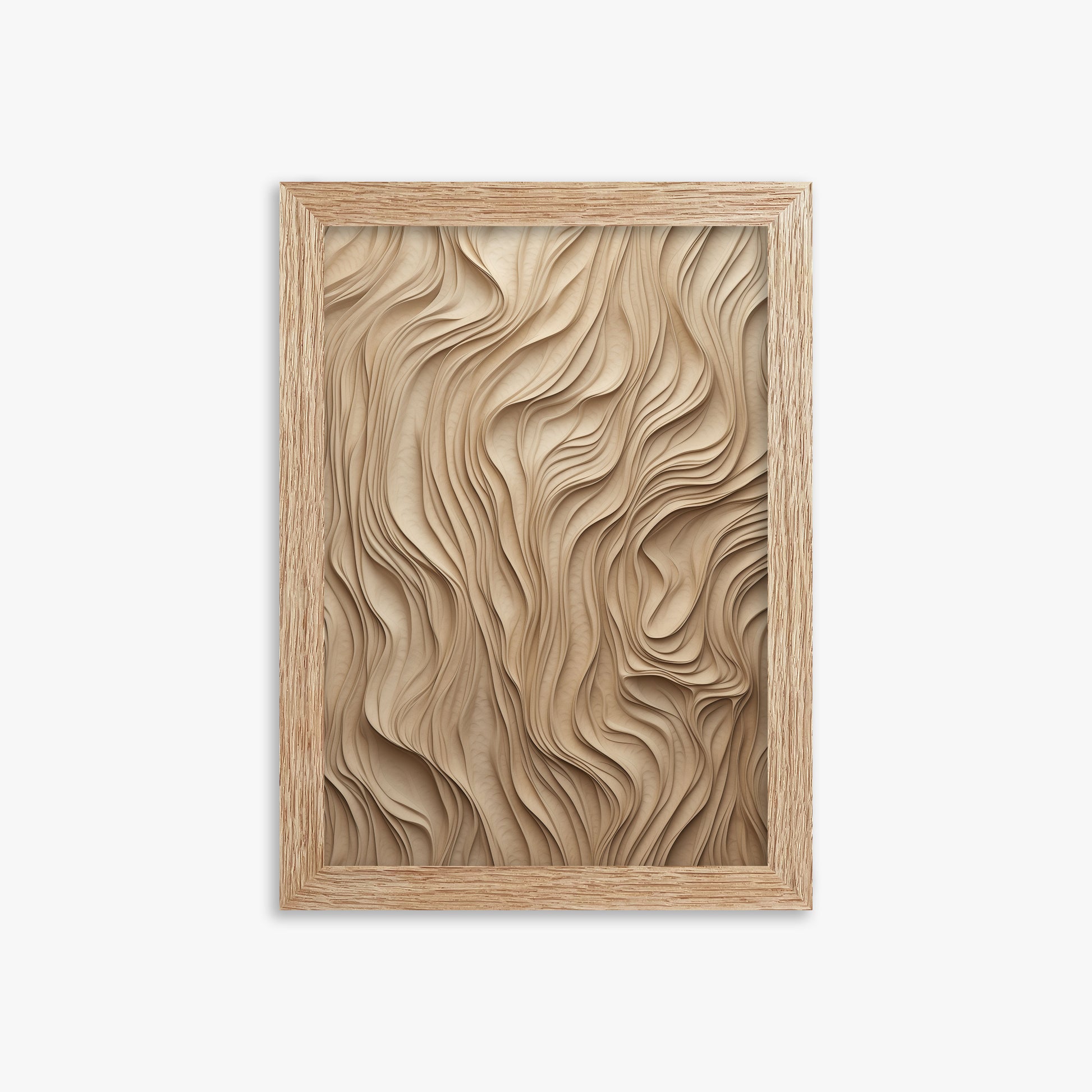 Golden Waves, 21x30cm Framed Poster With Raw Oak Frame