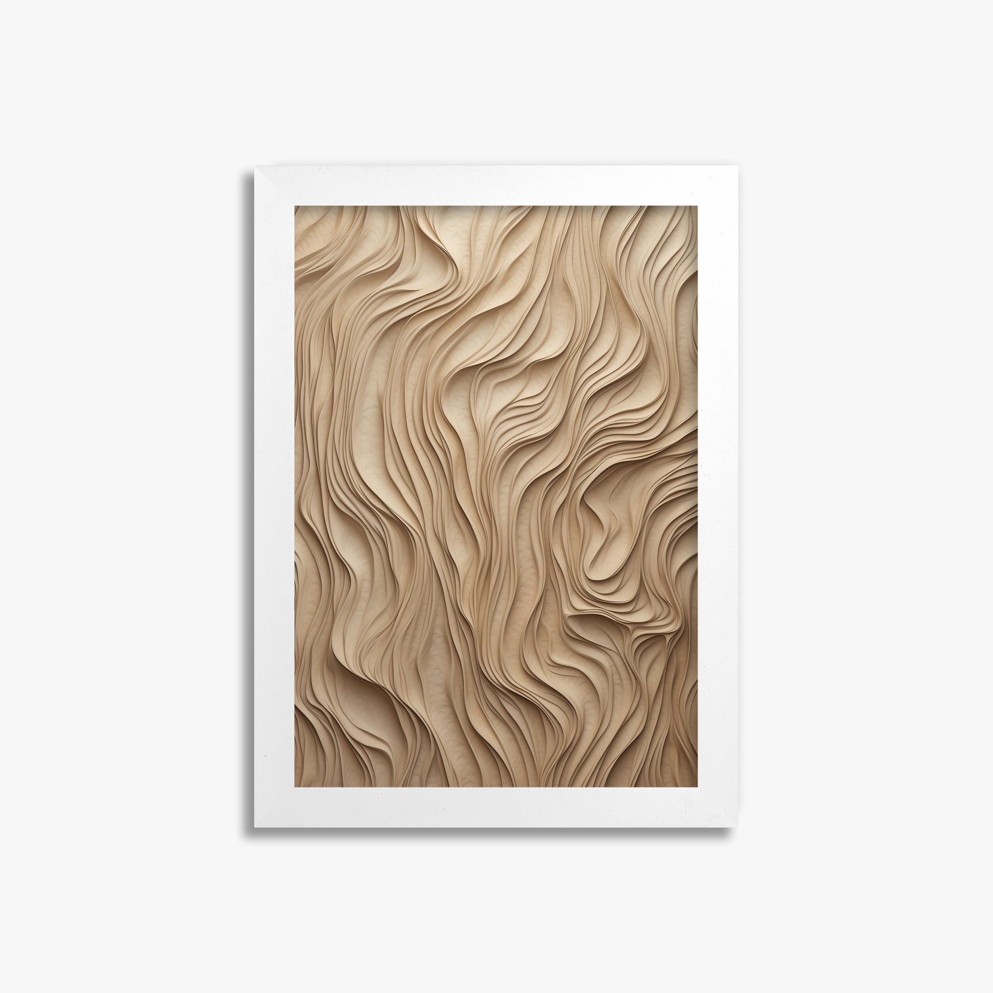 Golden Waves, 21x30cm Framed Poster With White Frame