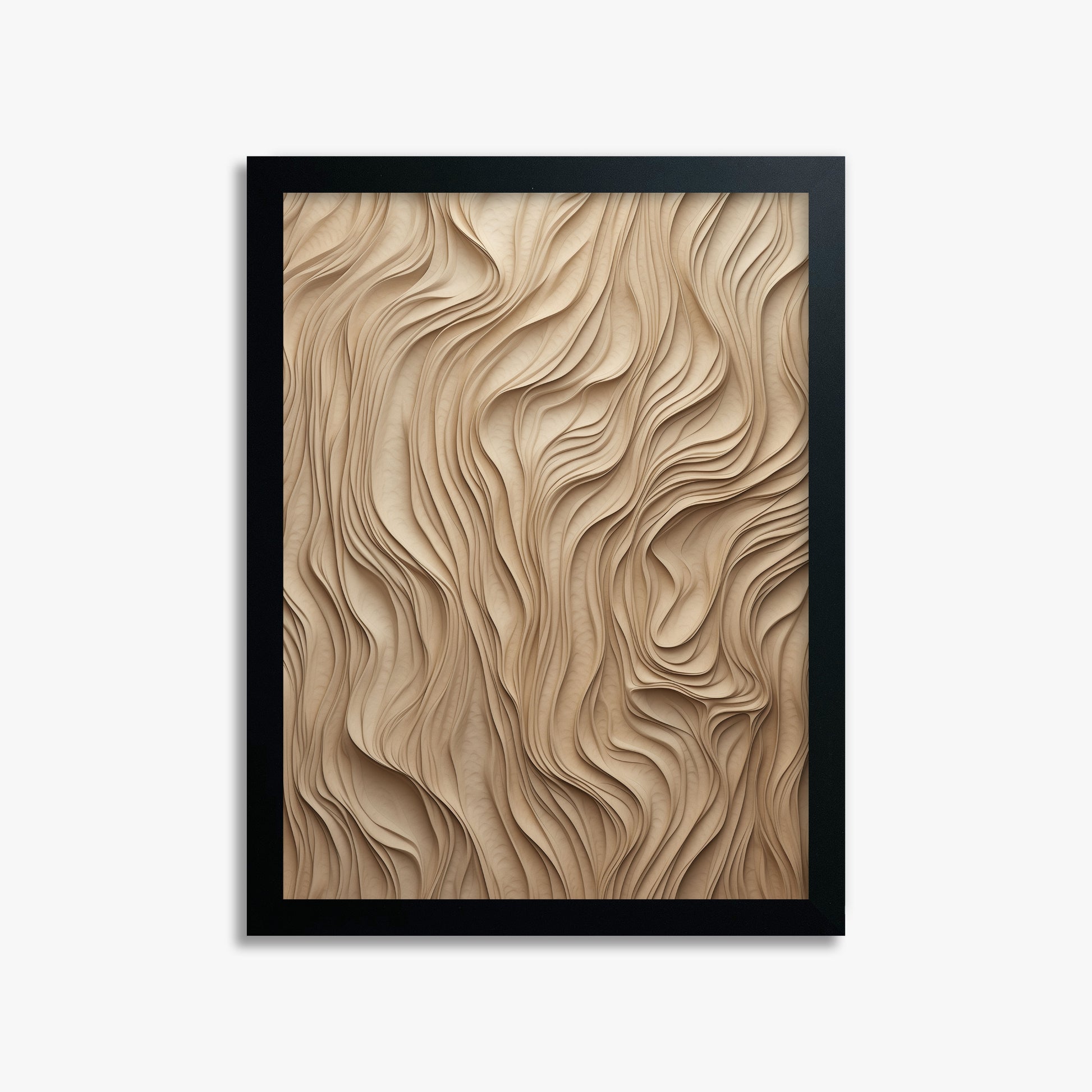 Golden Waves, 30x40cm Framed Poster With Black Frame