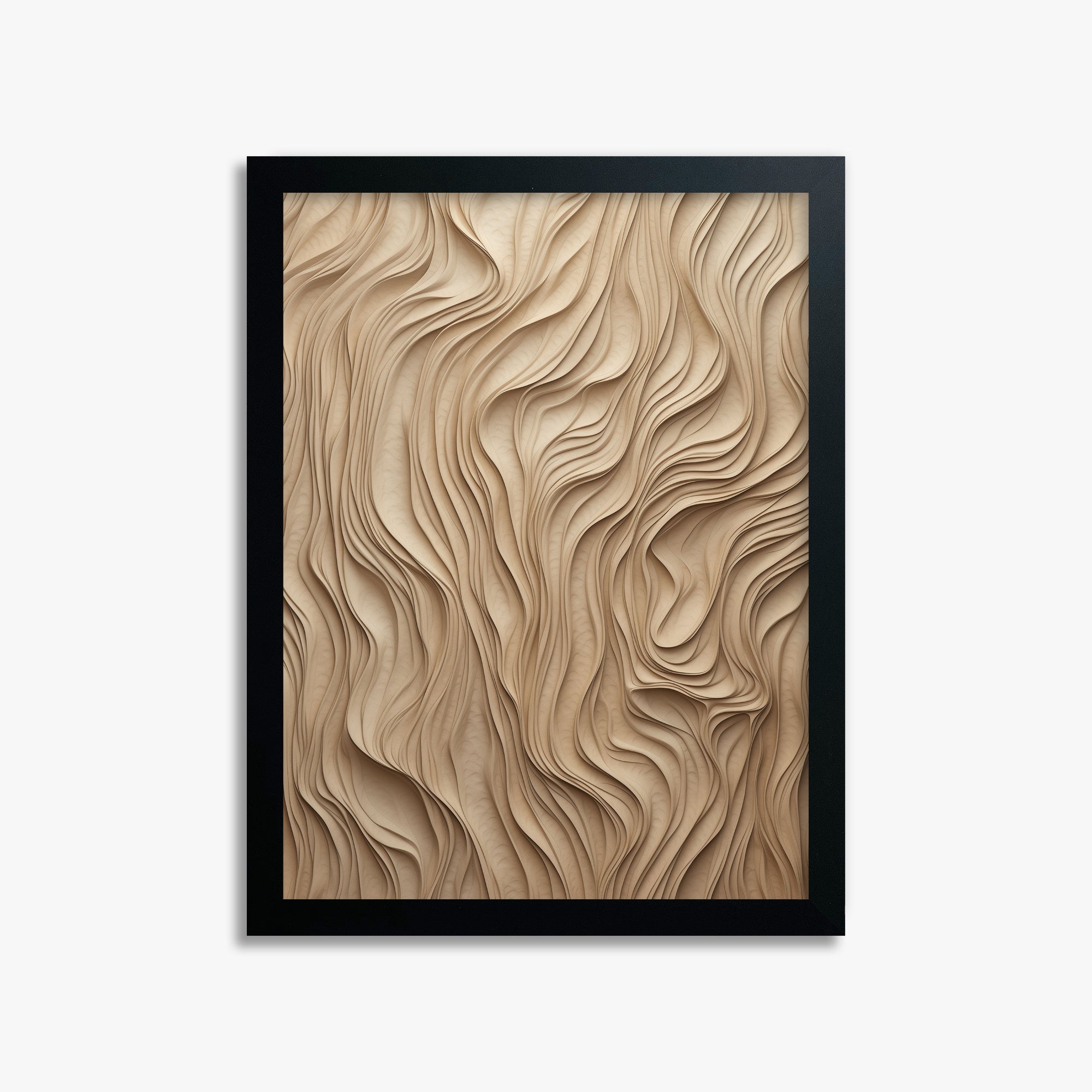 Golden Waves, 30x40cm Framed Poster With Black Frame