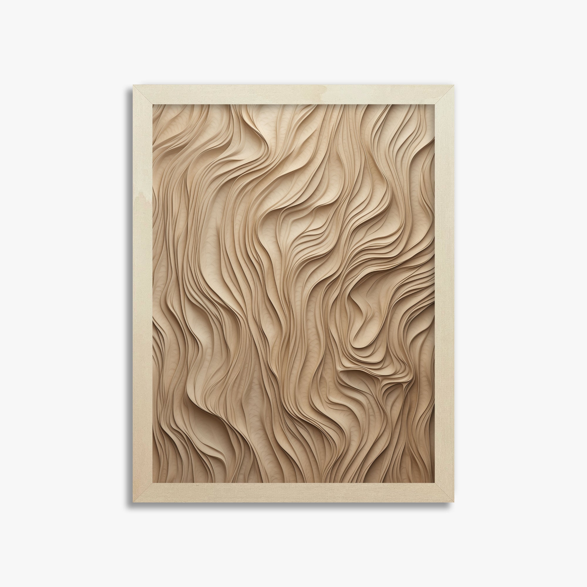 Golden Waves, 30x40cm Framed Poster With Lime Wood Frame
