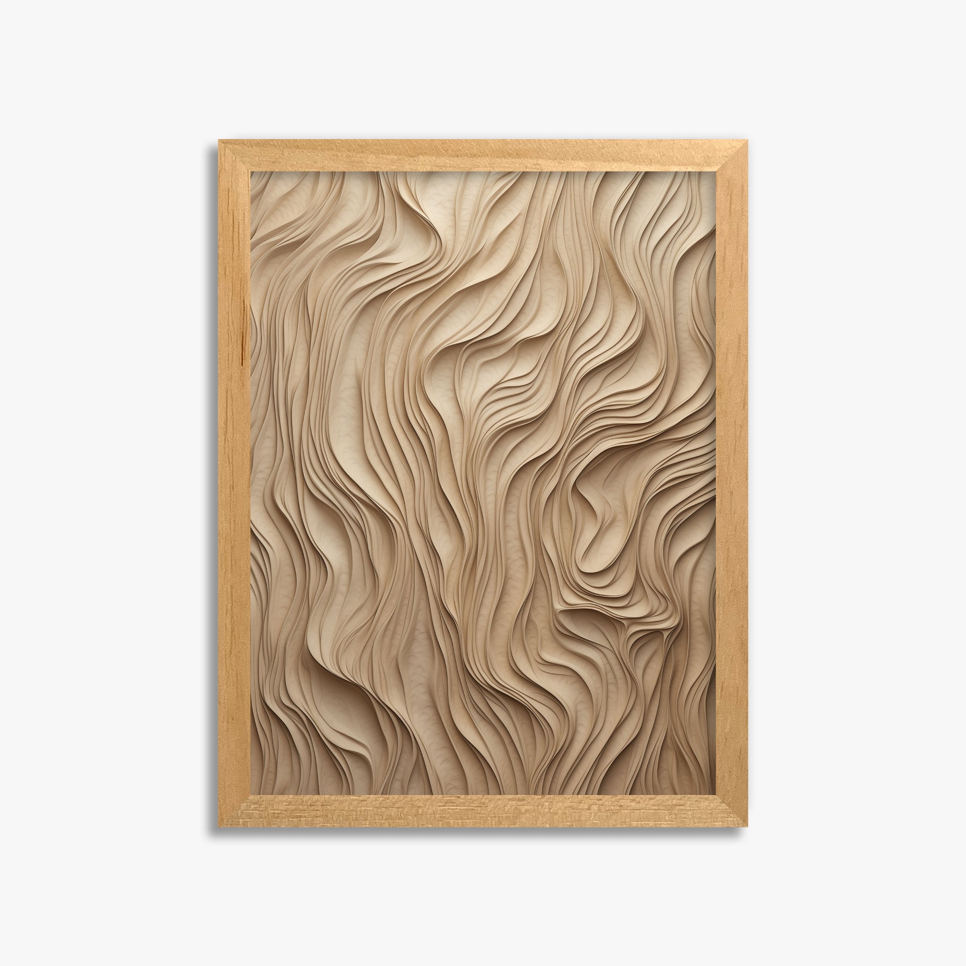 Golden Waves, 30x40cm Framed Poster With Oak Frame