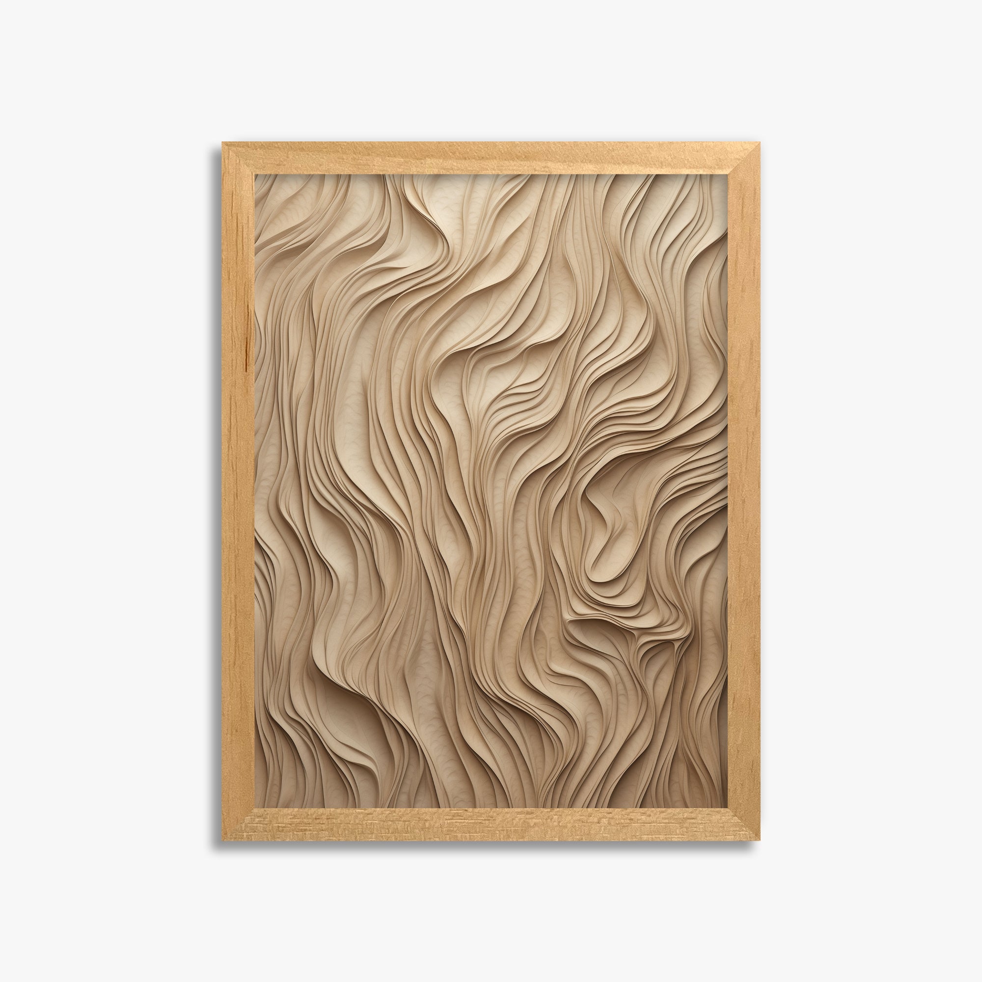 Golden Waves, 30x40cm Framed Poster With Oak Frame