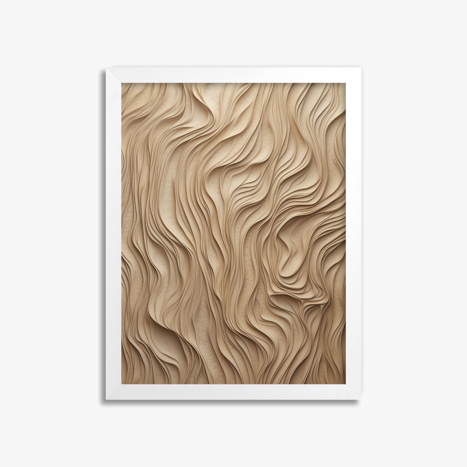 Golden Waves, 30x40cm Framed Poster With White Frame