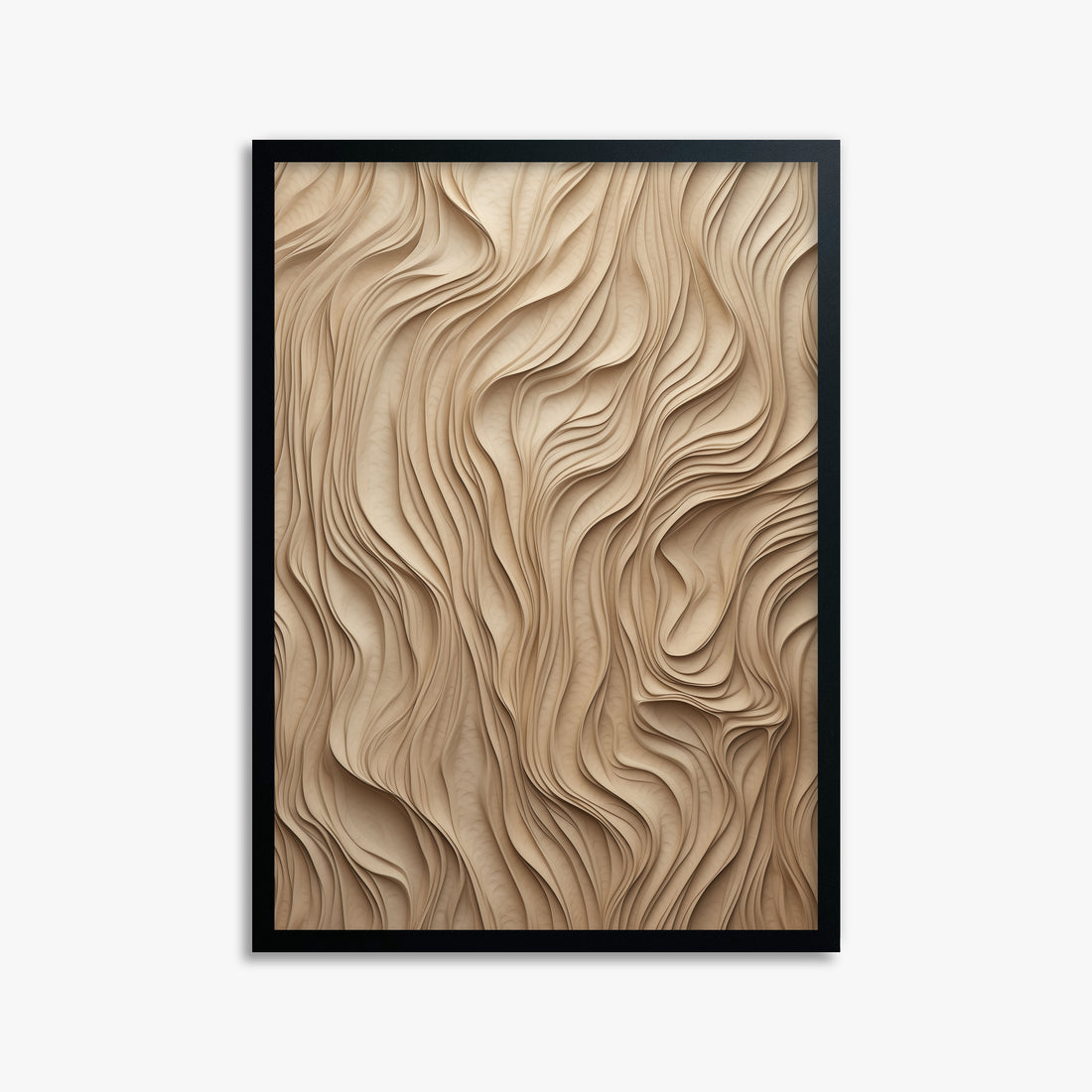 Golden Waves, 50x70cm Framed Poster With Black Frame