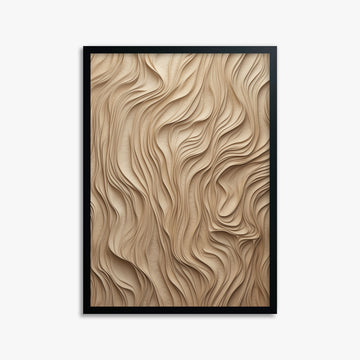 Golden Waves, 50x70cm Framed Poster With Black Frame