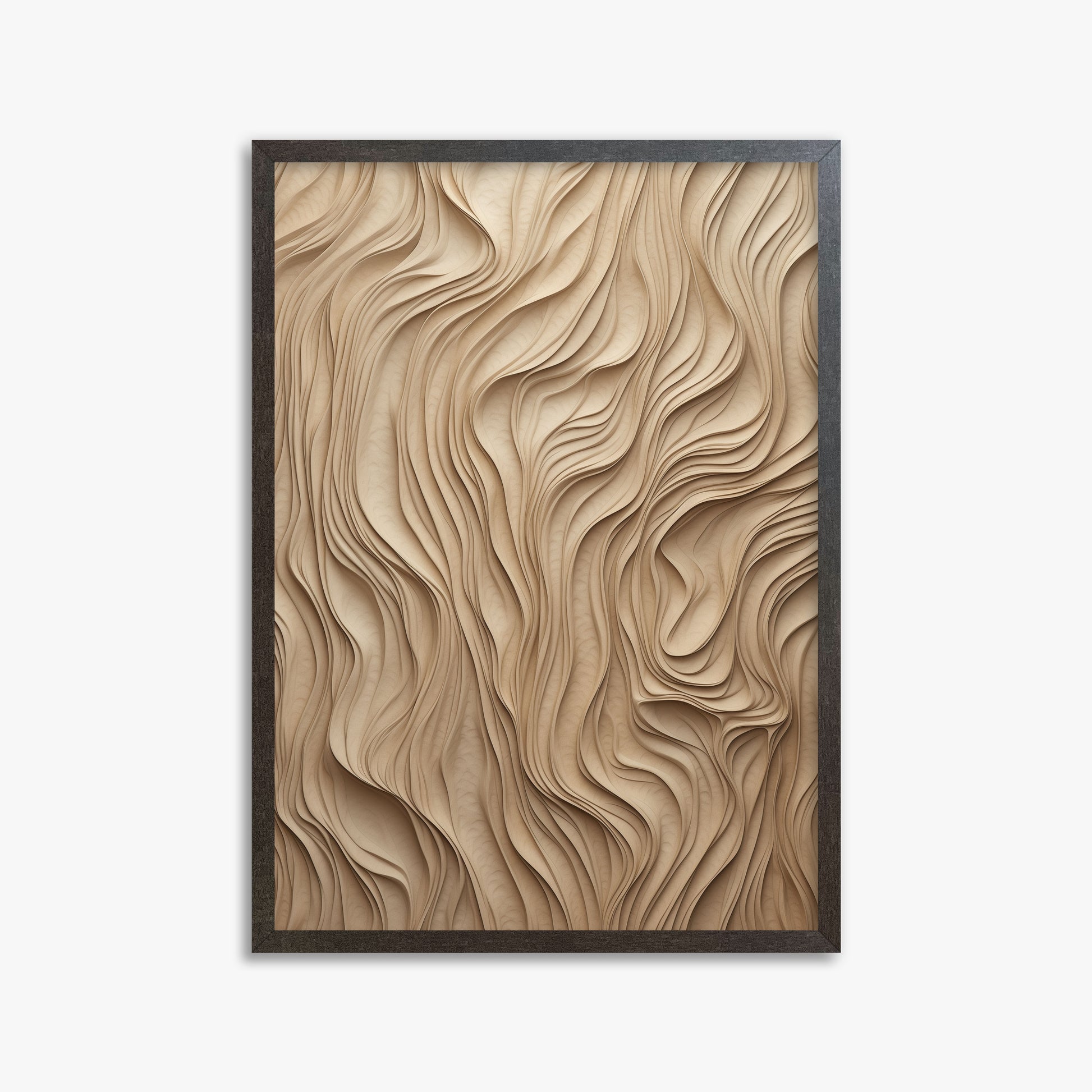 Golden Waves, 50x70cm Framed Poster With Espresso Frame