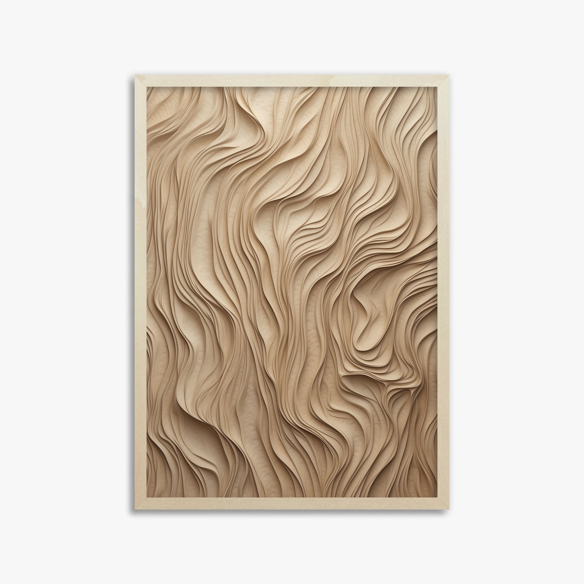 Golden Waves, 50x70cm Framed Poster With Lime Wood Frame