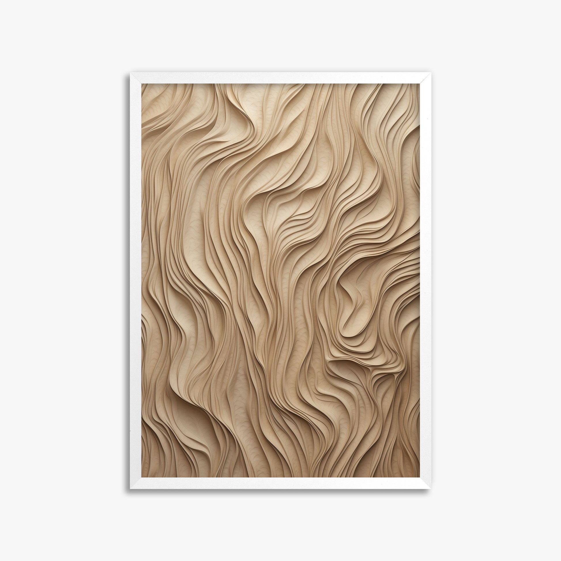 Golden Waves, 50x70cm Framed Poster With White Frame