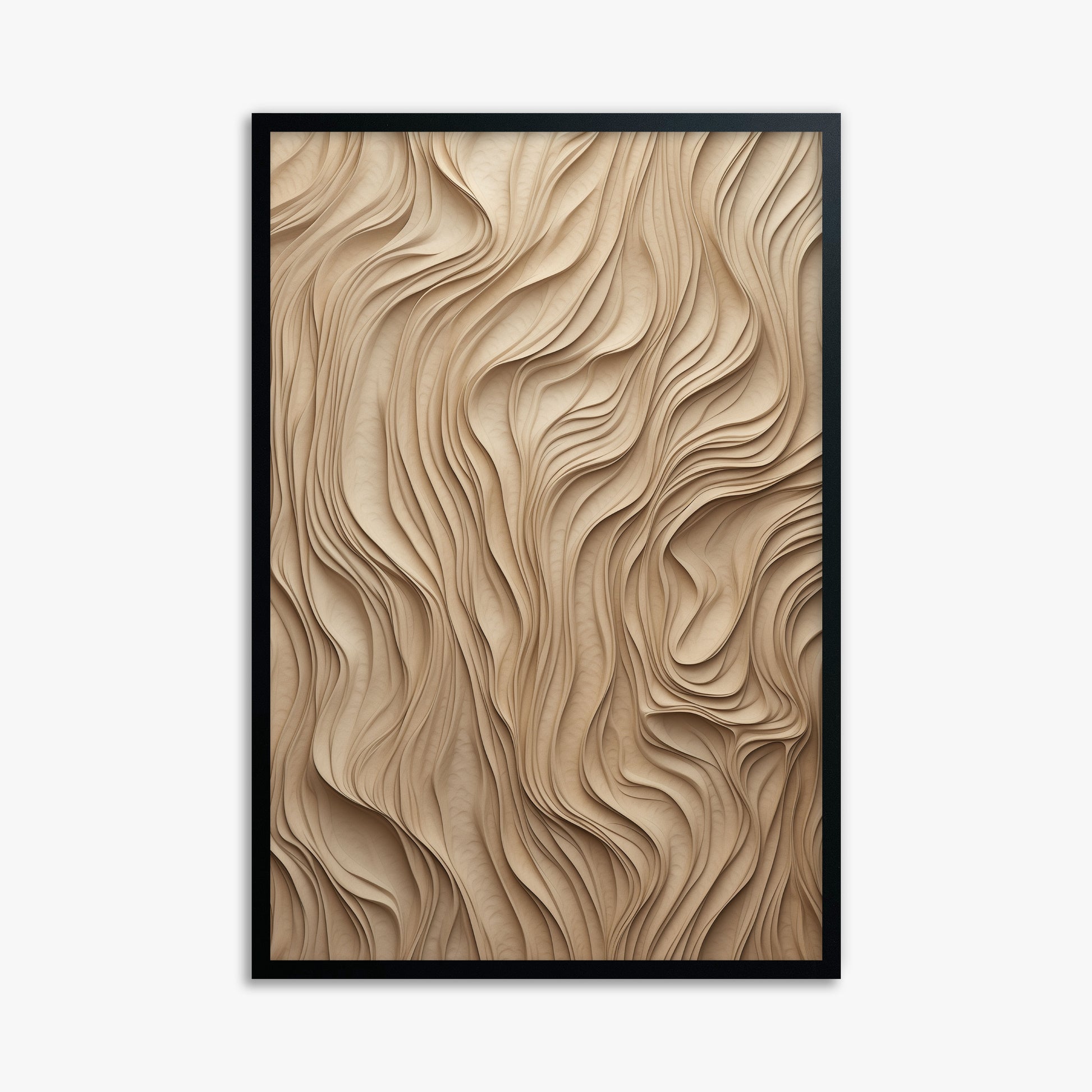 Golden Waves, 61x91cm Framed Poster With Black Frame
