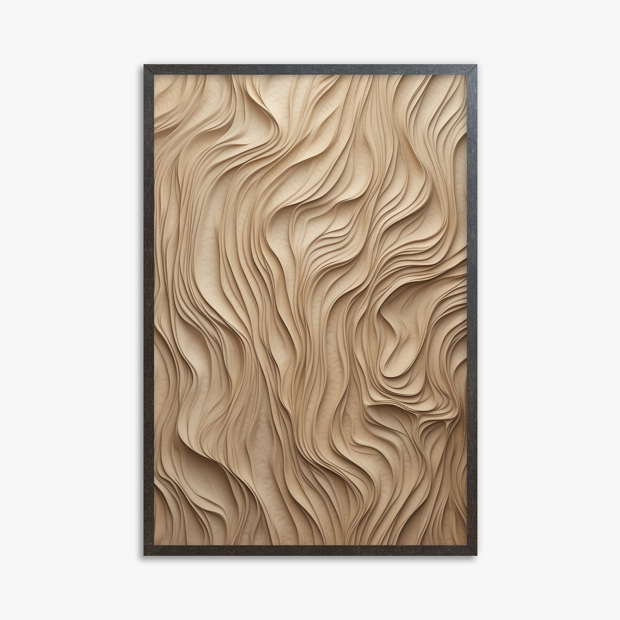 Golden Waves, 61x91cm Framed Poster With Espresso Frame