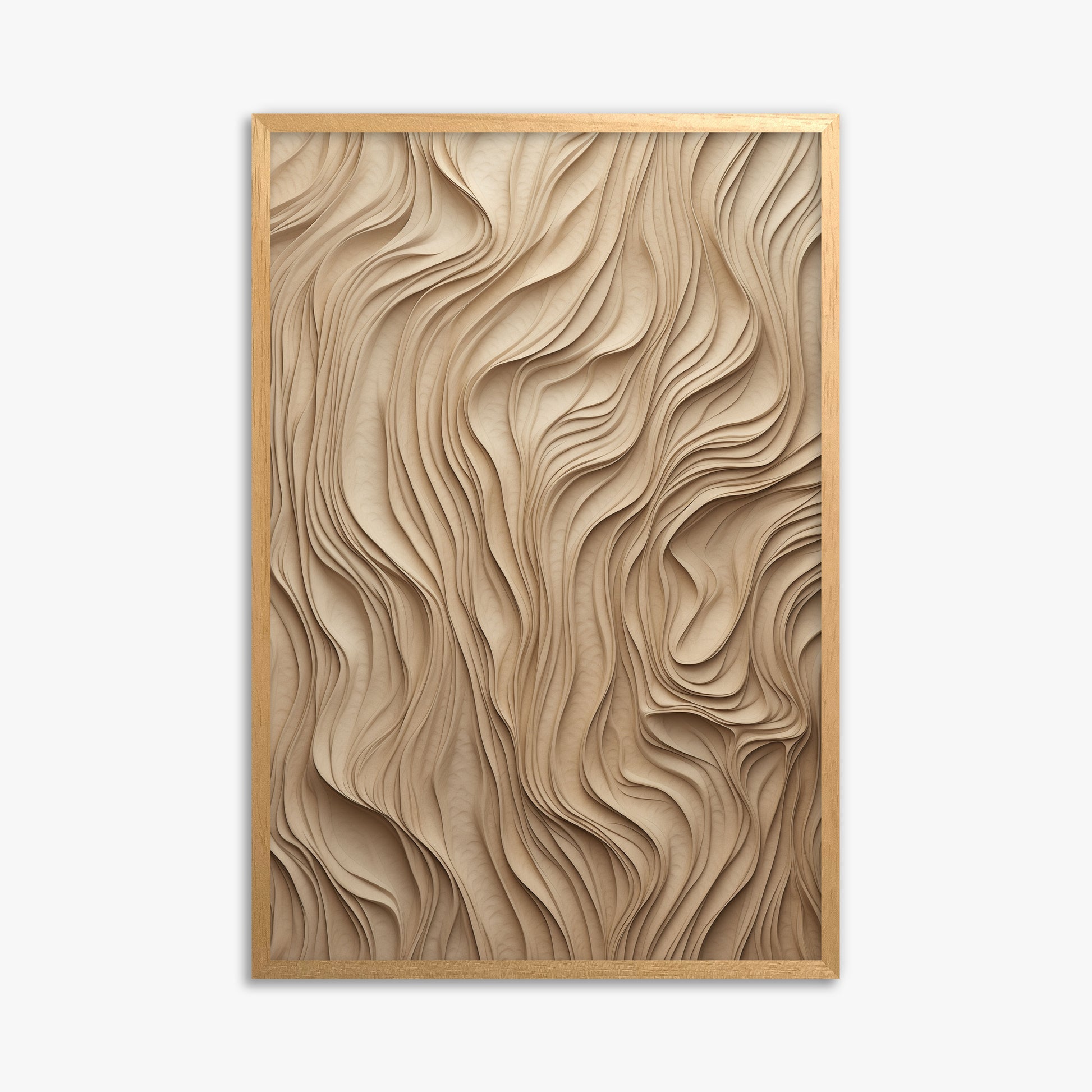 Golden Waves, 61x91cm Framed Poster With Oak Frame