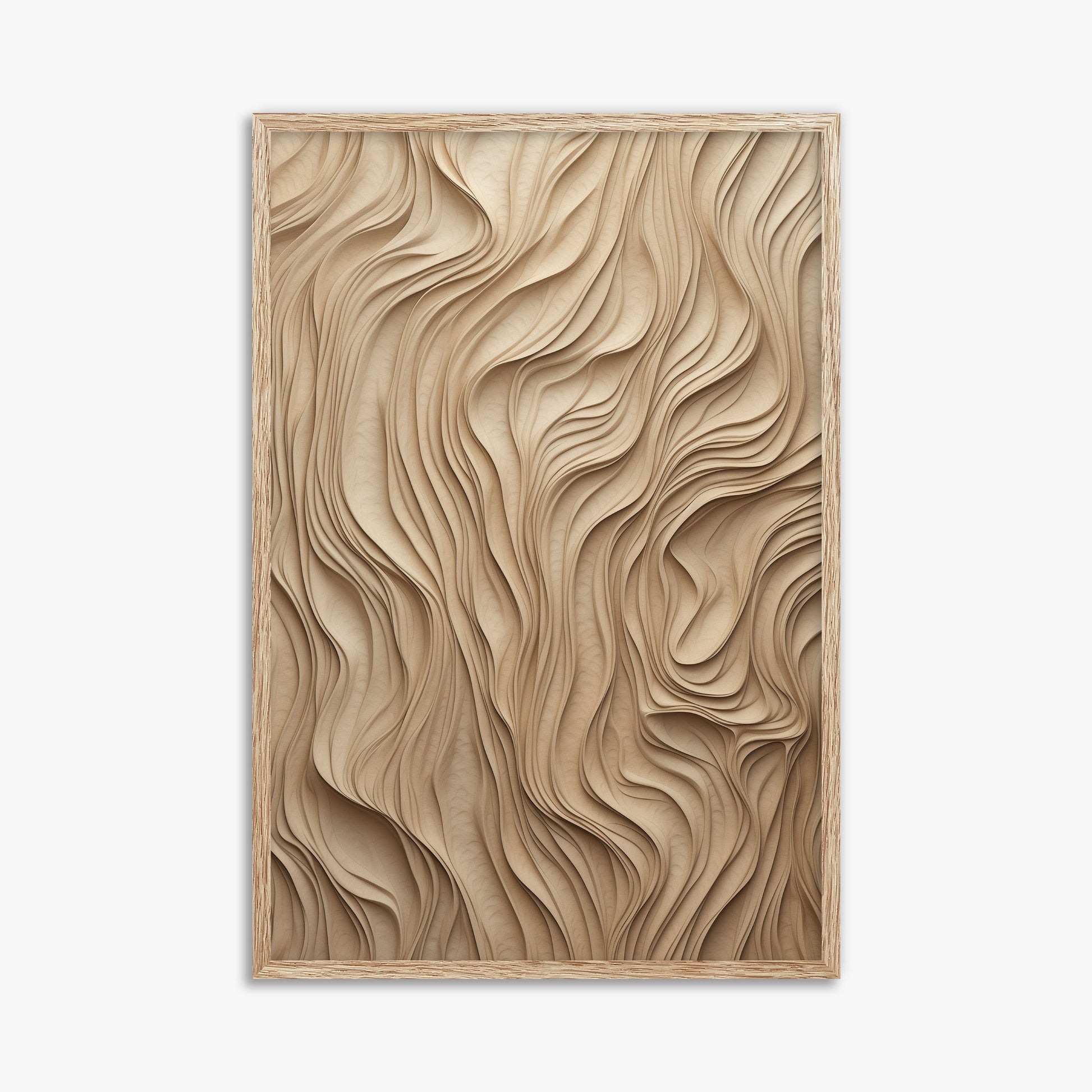Golden Waves, 61x91cm Framed Poster With Raw Oak Frame