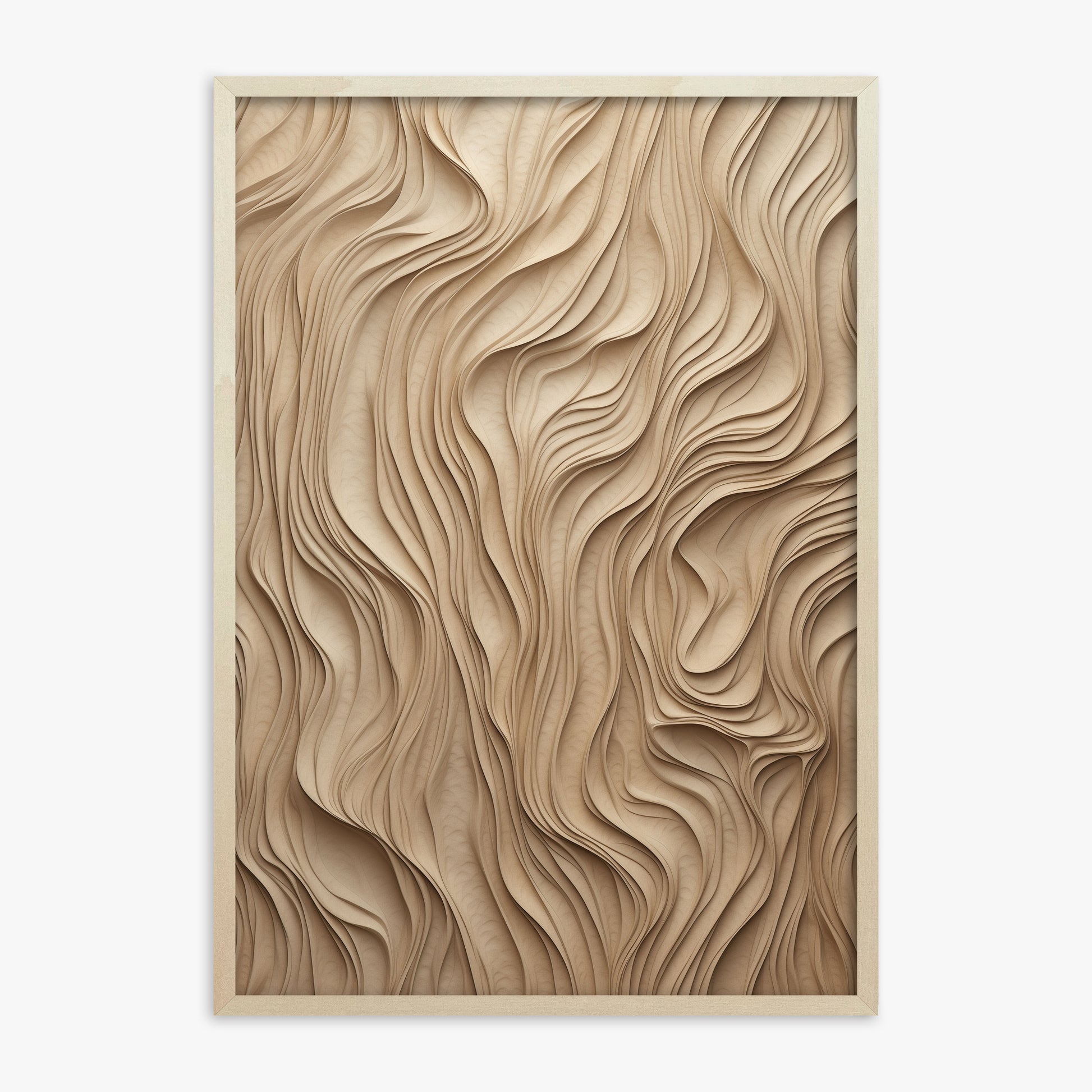 Golden Waves, 70x100cm Framed Poster With Lime Wood Frame