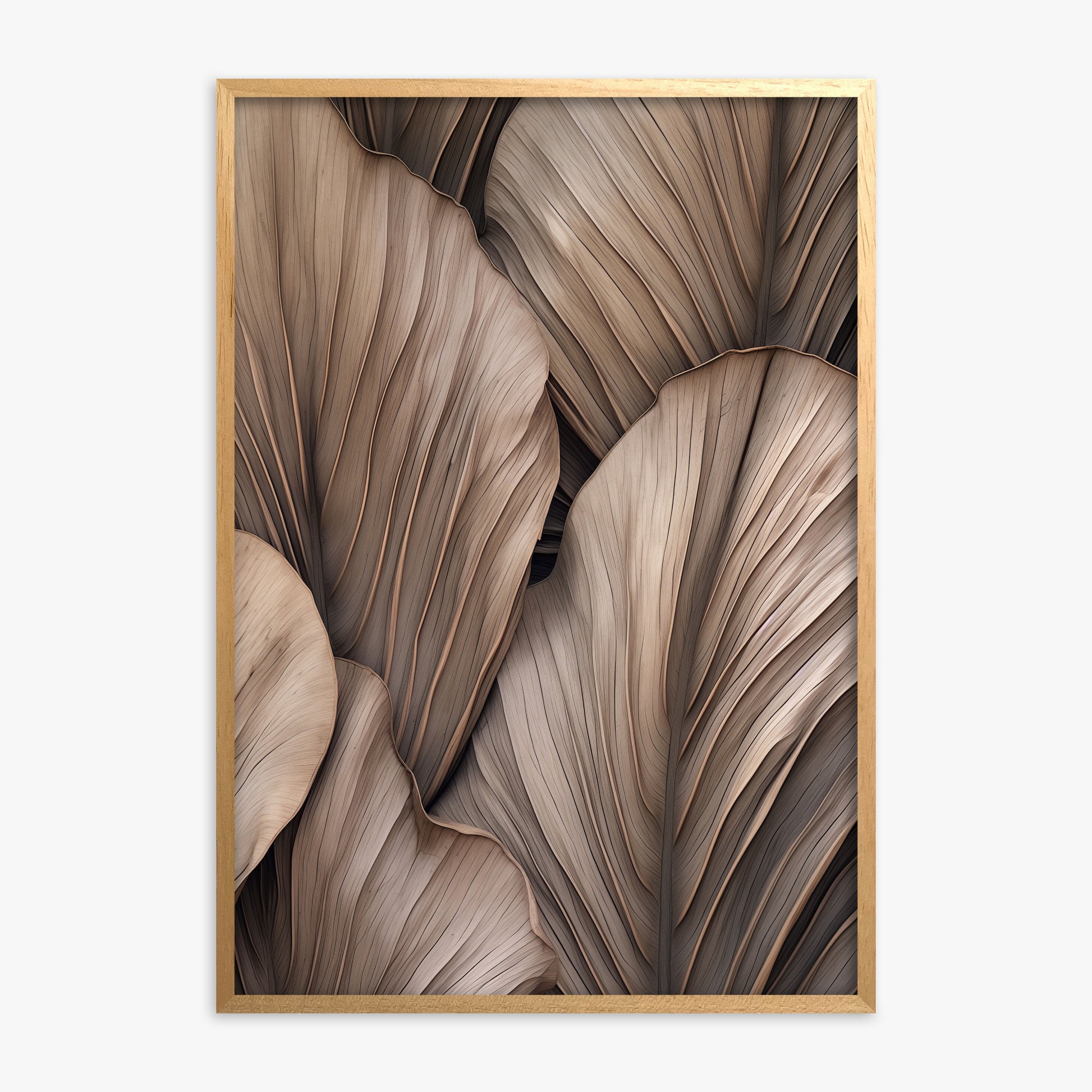 Desert Fan Palms, Oak Framed Poster With Oak Frame