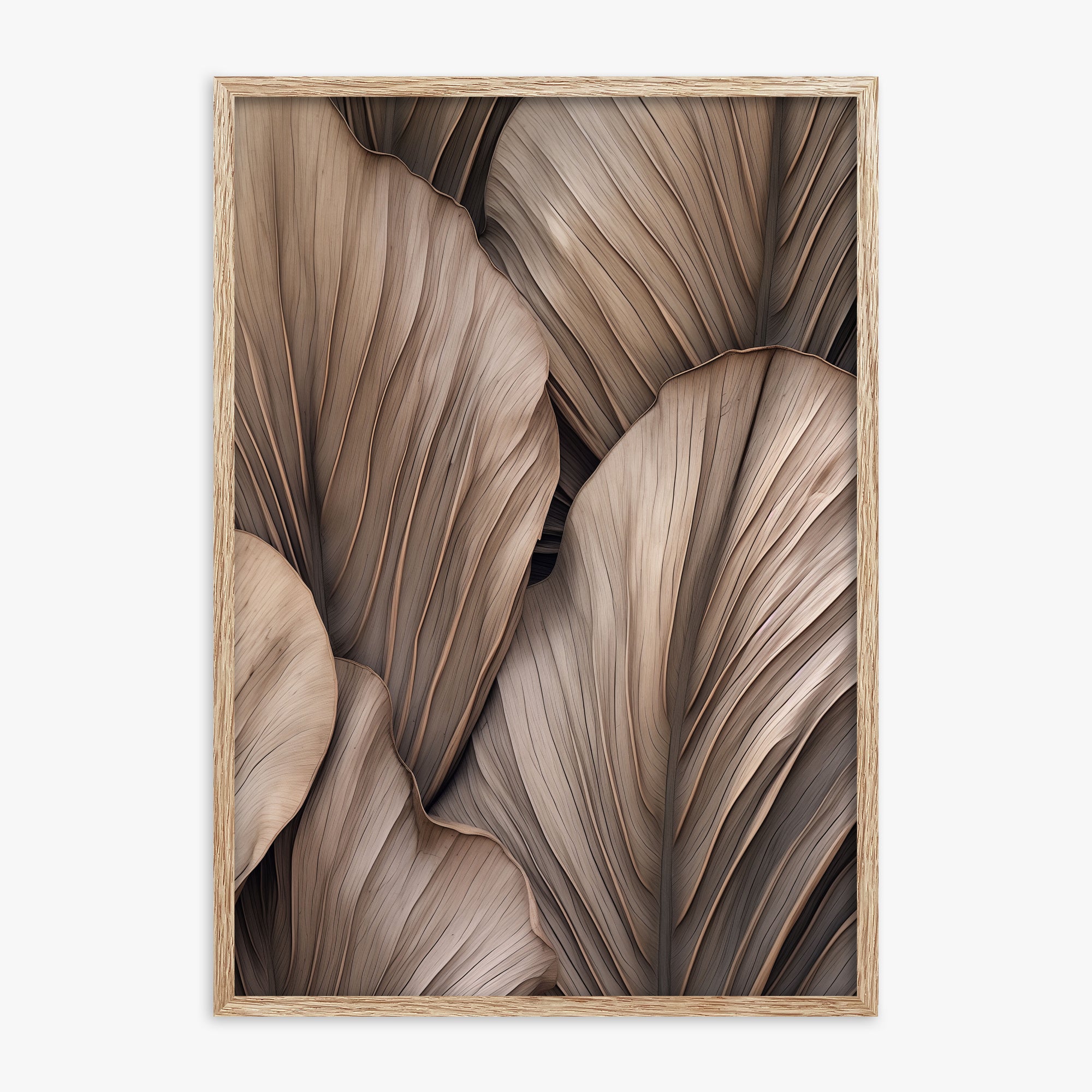 Desert Fan Palms, 70x100cm Framed Poster With Raw Oak Frame