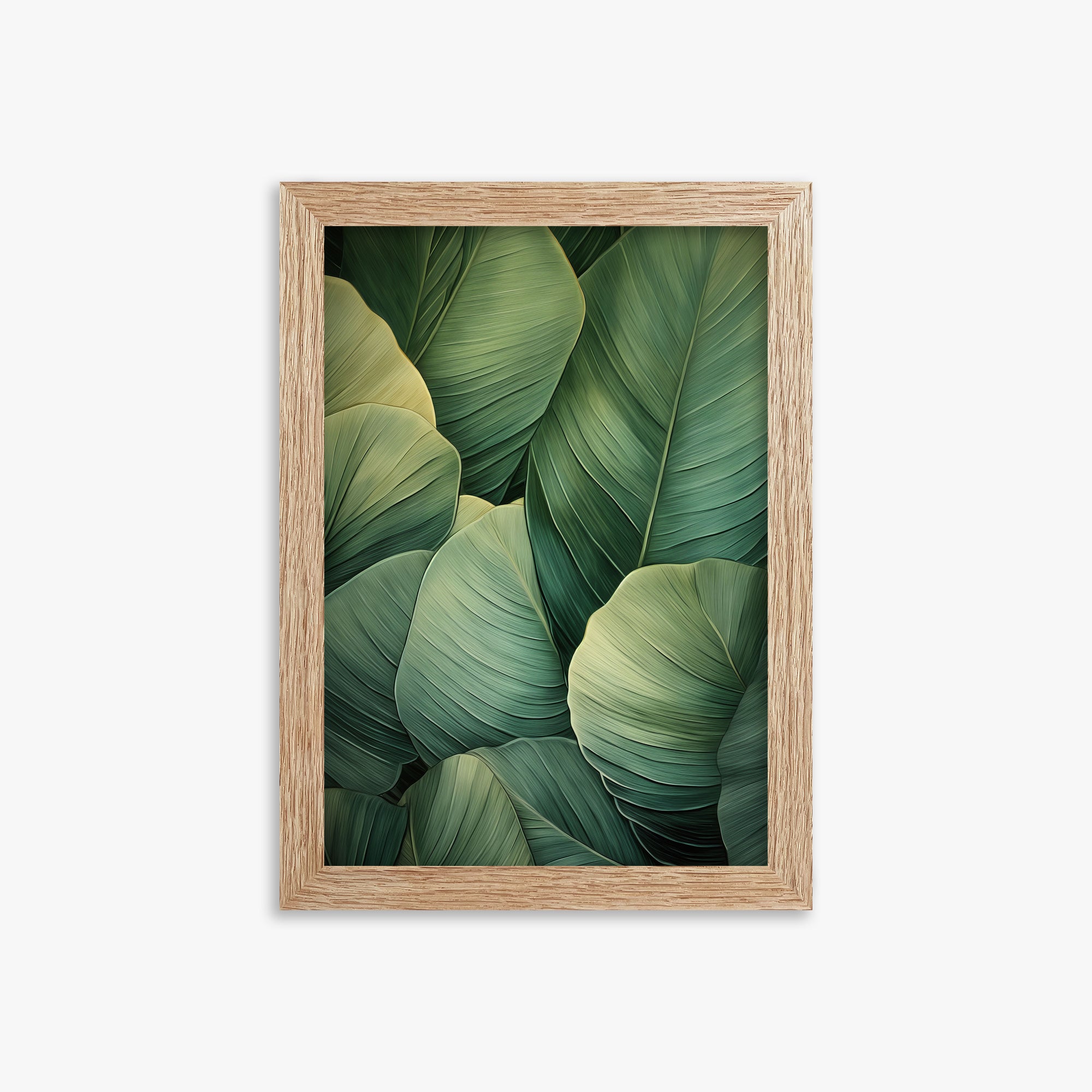 Emerald Tropics, 21x30cm Framed Art Reproduction With Raw Oak Frame