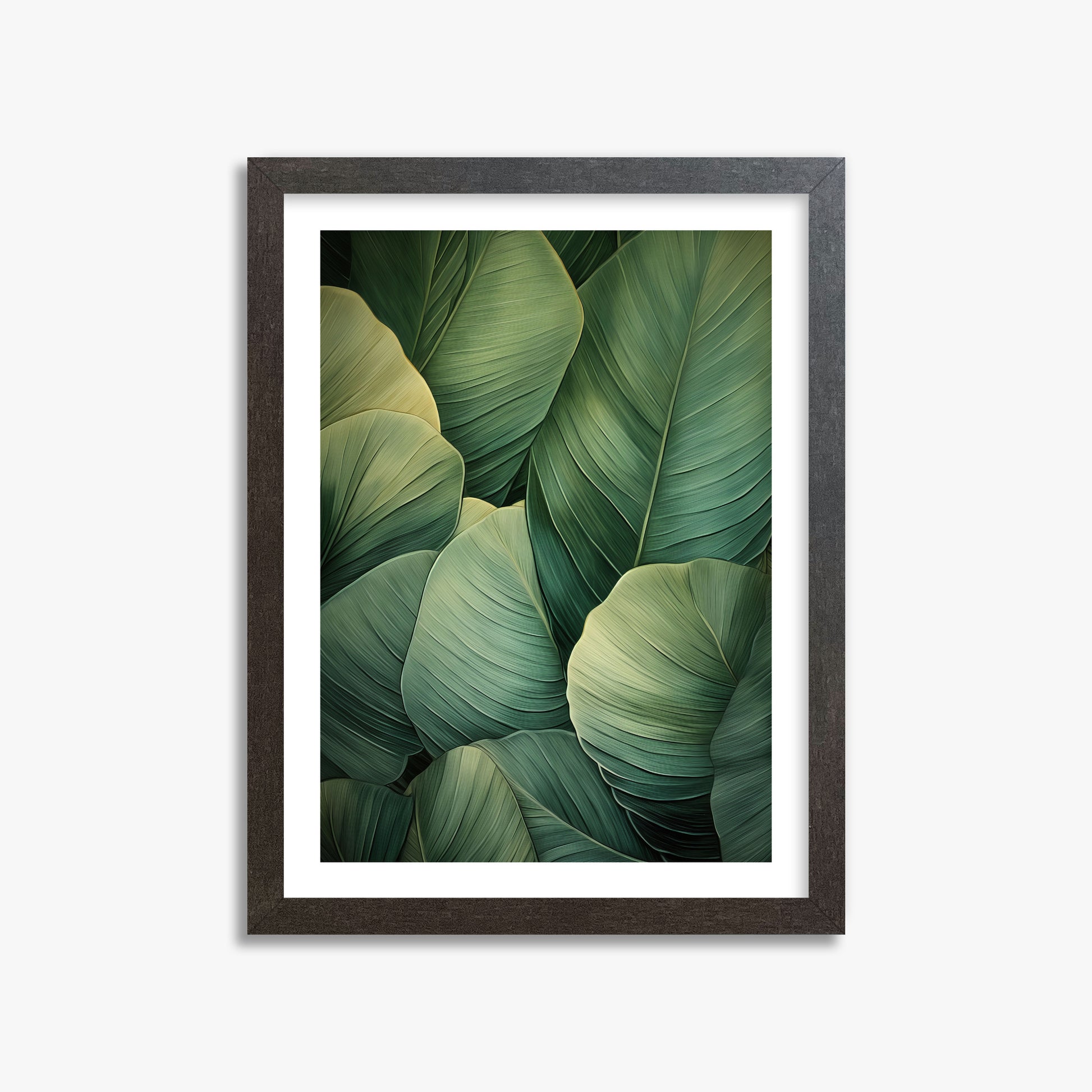 Emerald Tropics, 30x40cm Framed Art Reproduction With Espresso Frame