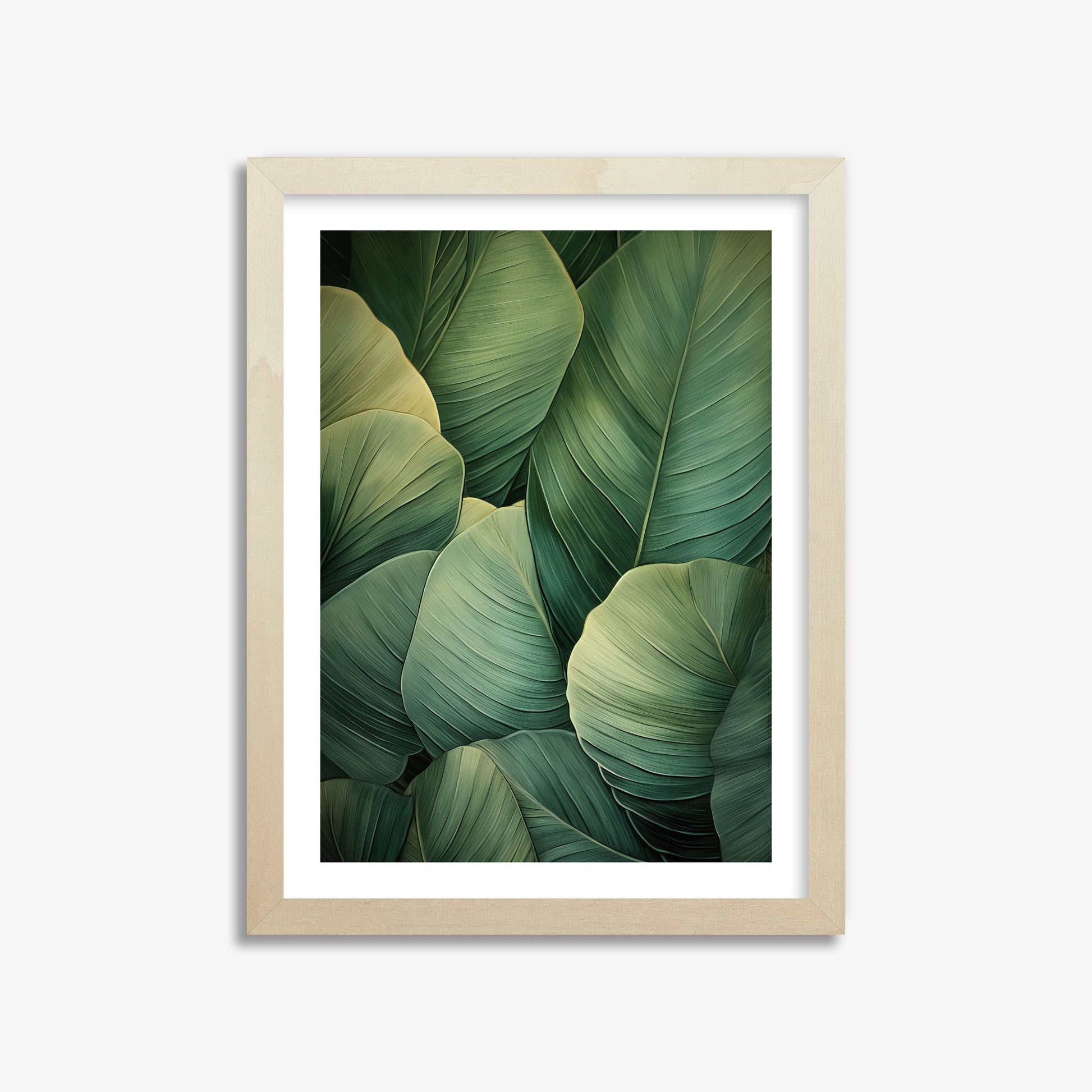 Emerald Tropics, 30x40cm Framed Art Reproduction With Lime Wood Frame