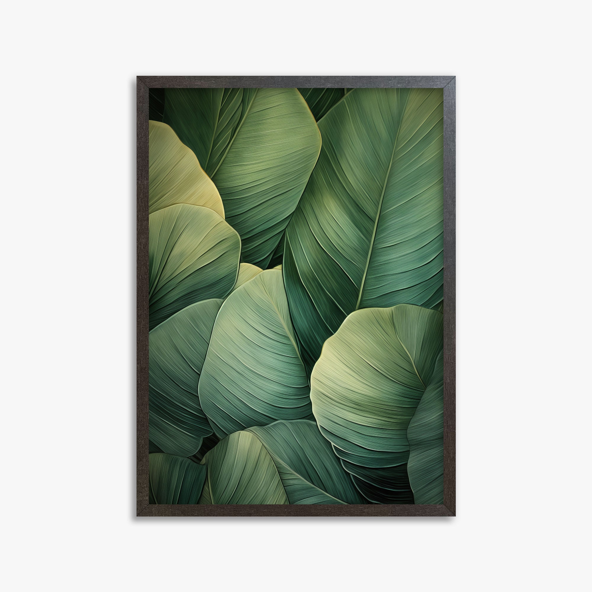 Emerald Tropics, 50x70cm Framed Art Reproduction With Espresso Frame