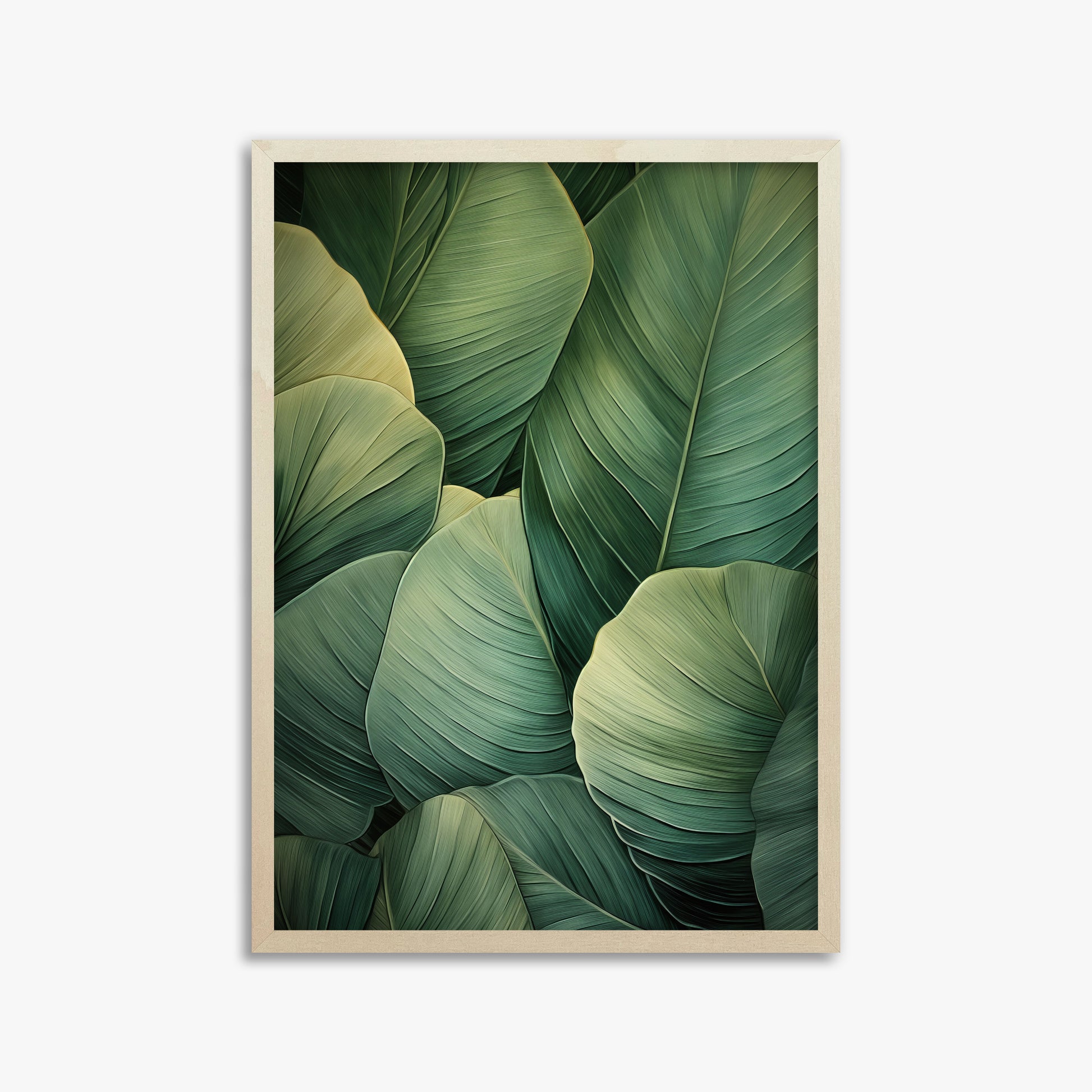 Emerald Tropics, 50x70cm Framed Art Reproduction With Lime Wood Frame
