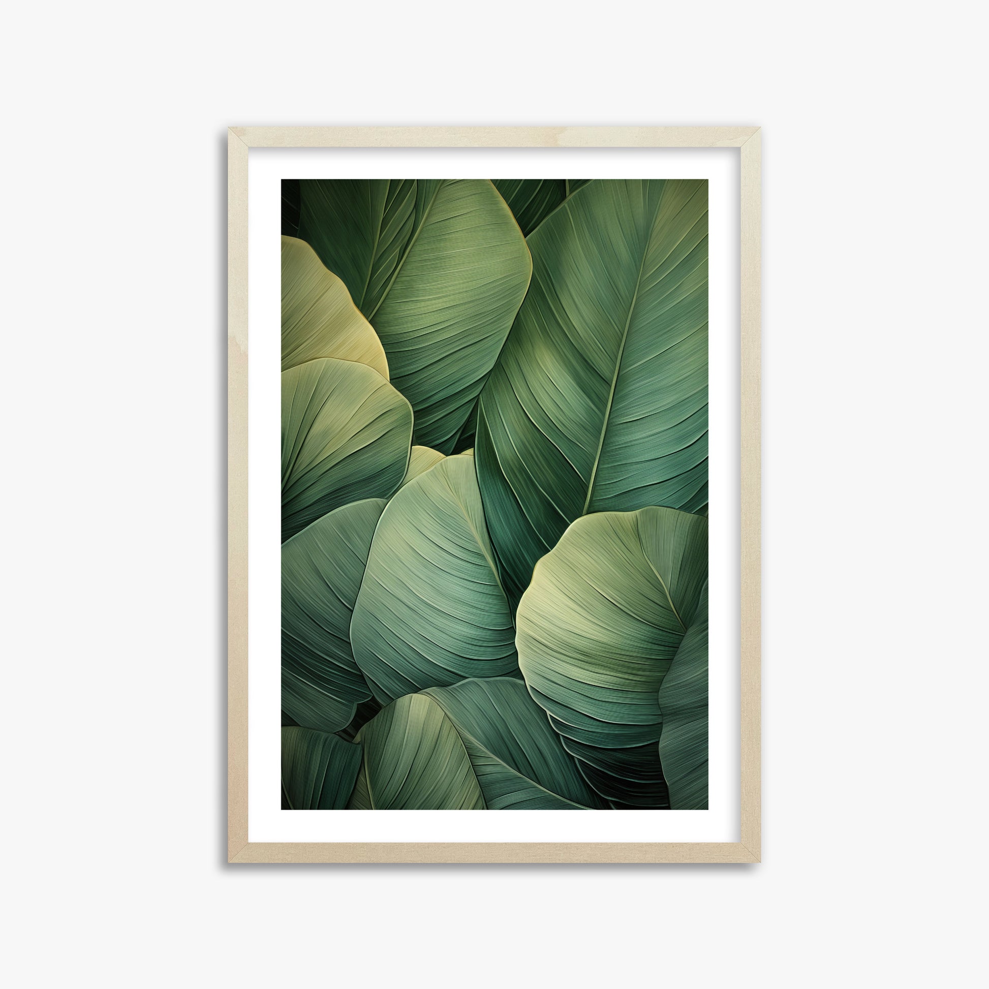Emerald Tropics, 50x70cm Framed Art Reproduction With Lime Wood Frame