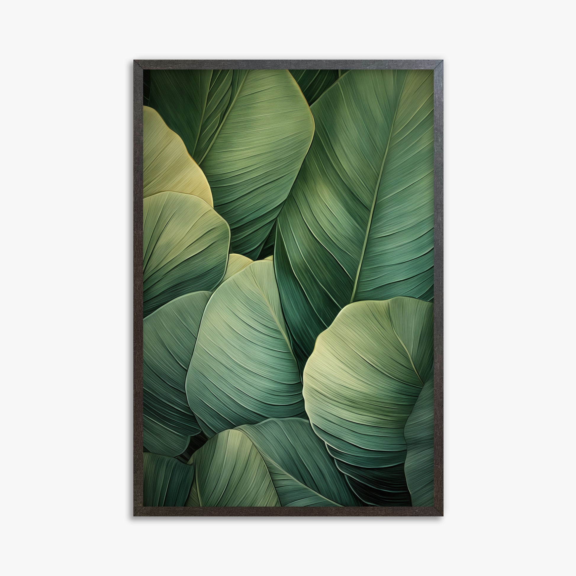 Emerald Tropics, 61x91cm Framed Art Reproduction With Espresso Frame