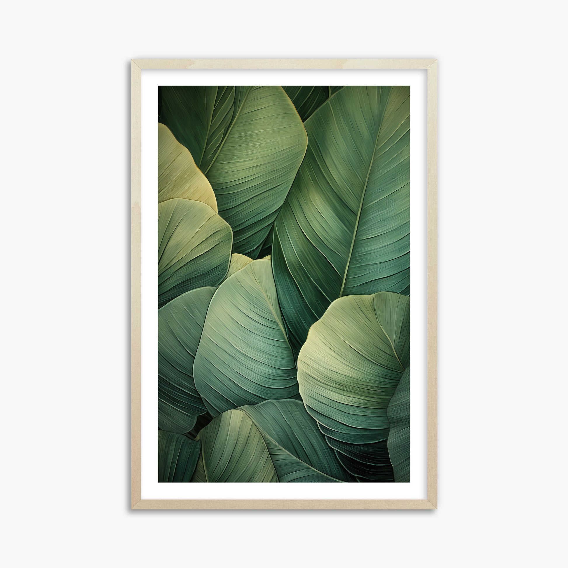 Emerald Tropics, 61x91cm Framed Art Reproduction With Lime Wood Frame