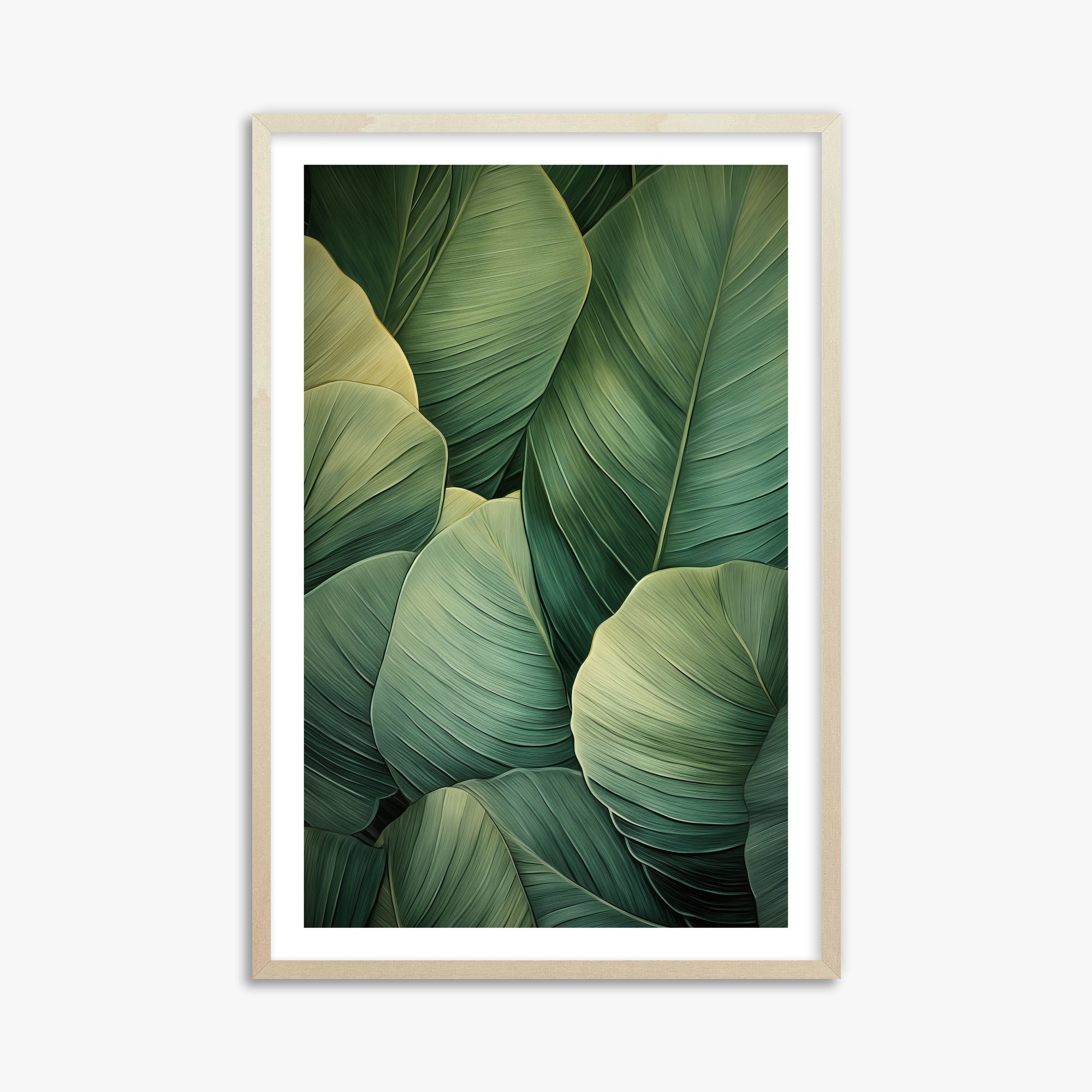 Emerald Tropics, 61x91cm Framed Art Reproduction With Lime Wood Frame