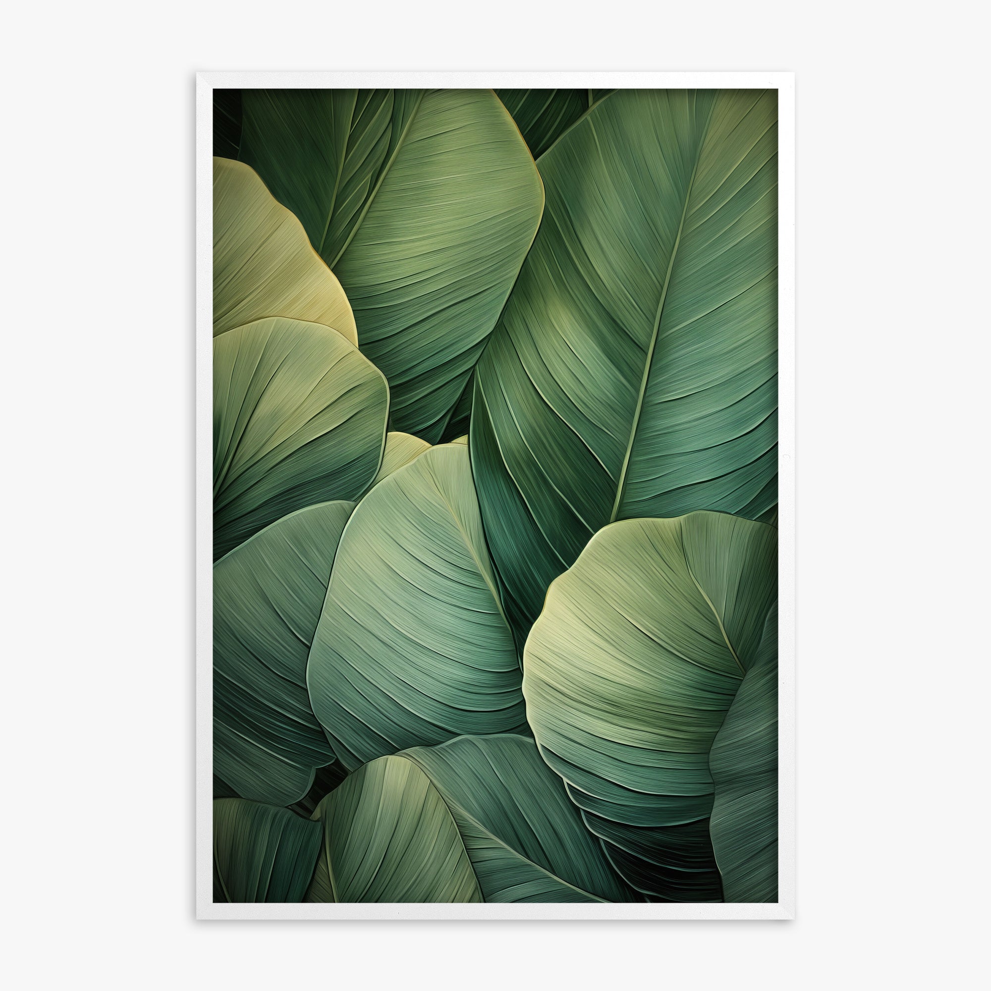 Emerald Tropics, White Framed Poster With White Frame