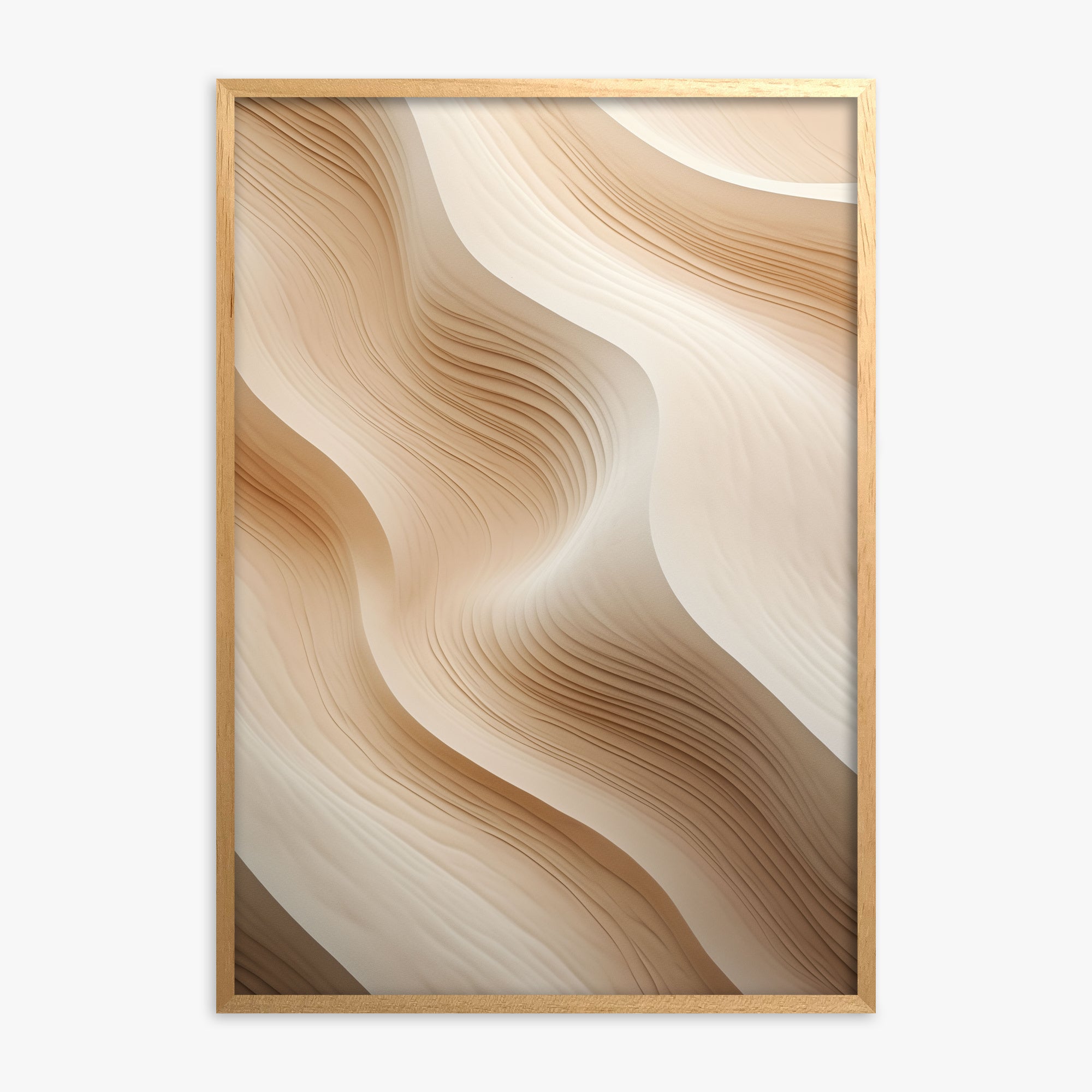 Silken Dunes, Oak Framed Poster With Oak Frame