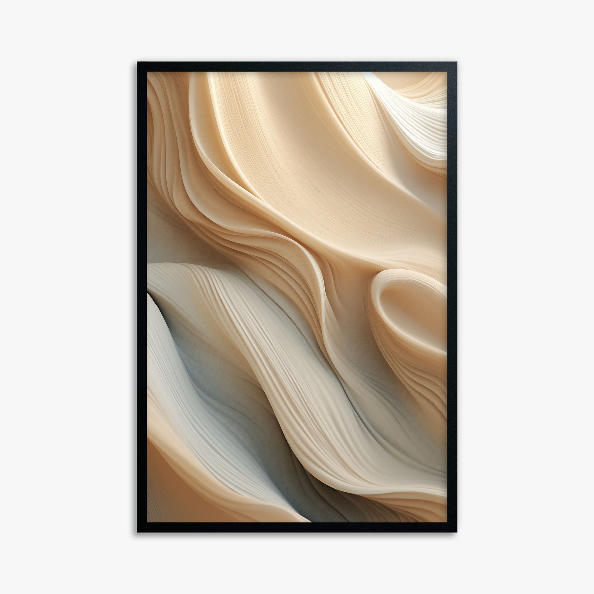 Silk Cascade, 61x91cm Framed Poster With Black Frame
