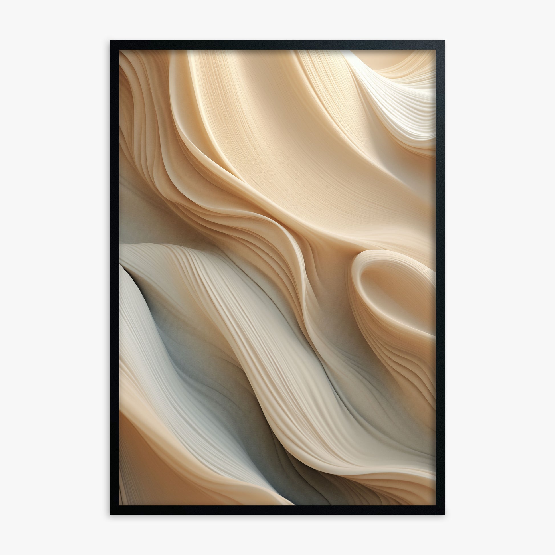 Silk Cascade, Black Framed Poster With Black Frame