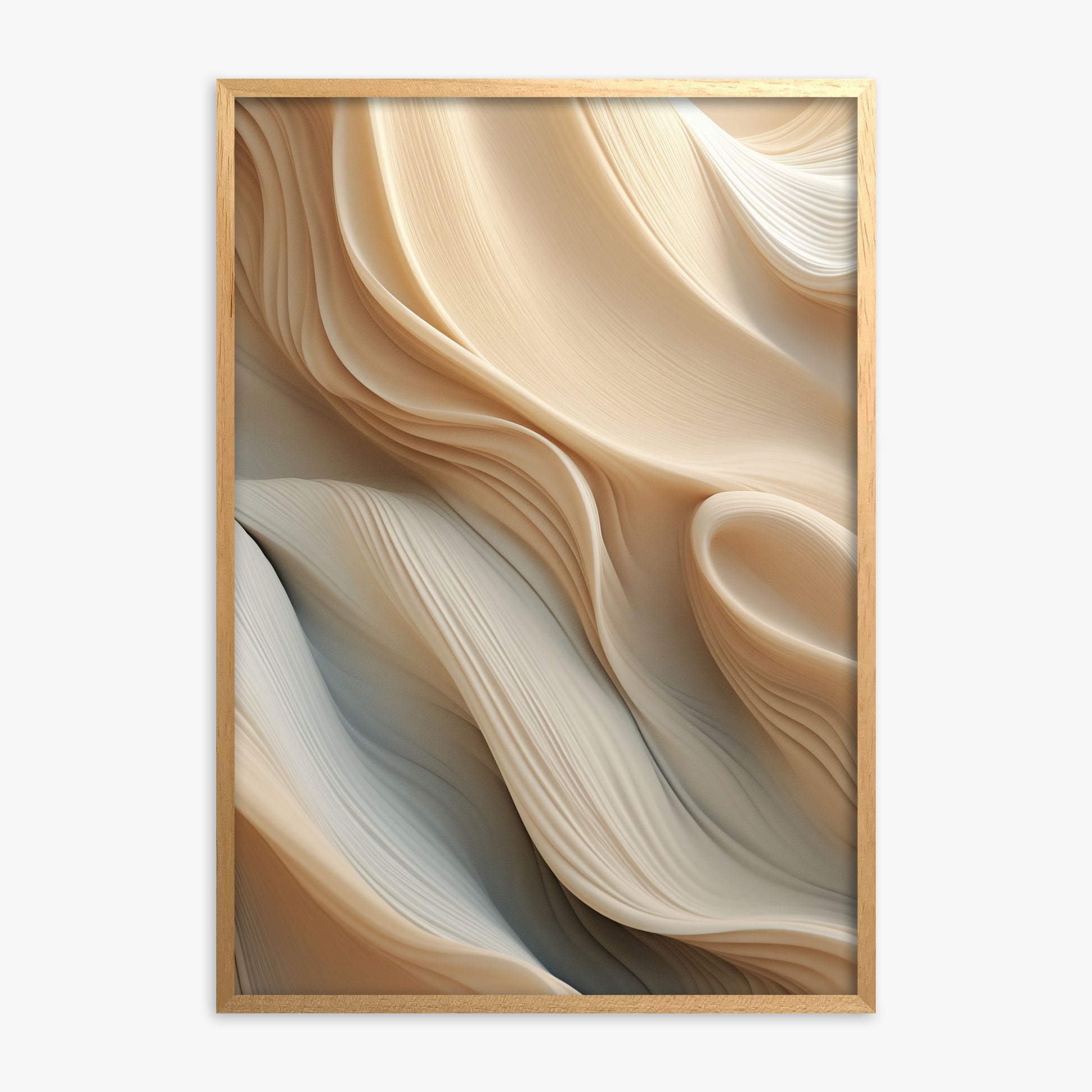 Silk Cascade, Oak Framed Poster With Oak Frame