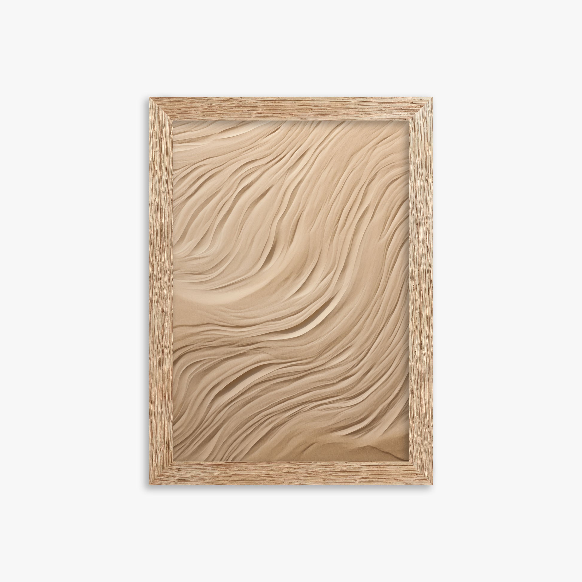 Desert Dunes Ripple, 21x30cm Framed Poster With Raw Oak Frame