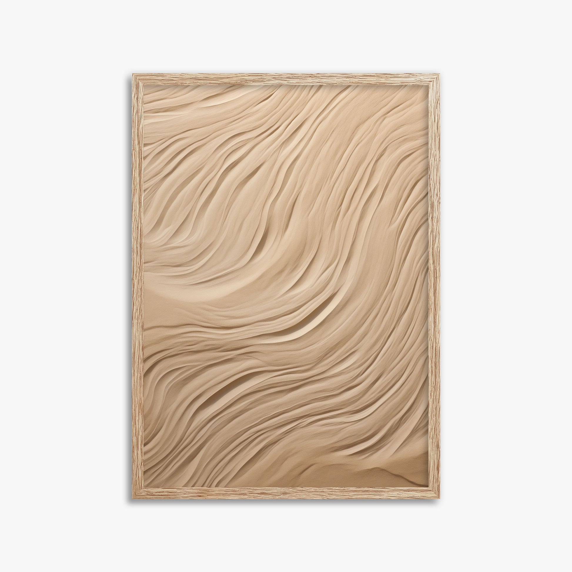 Desert Dunes Ripple, 50x70cm Framed Poster With Raw Oak Frame