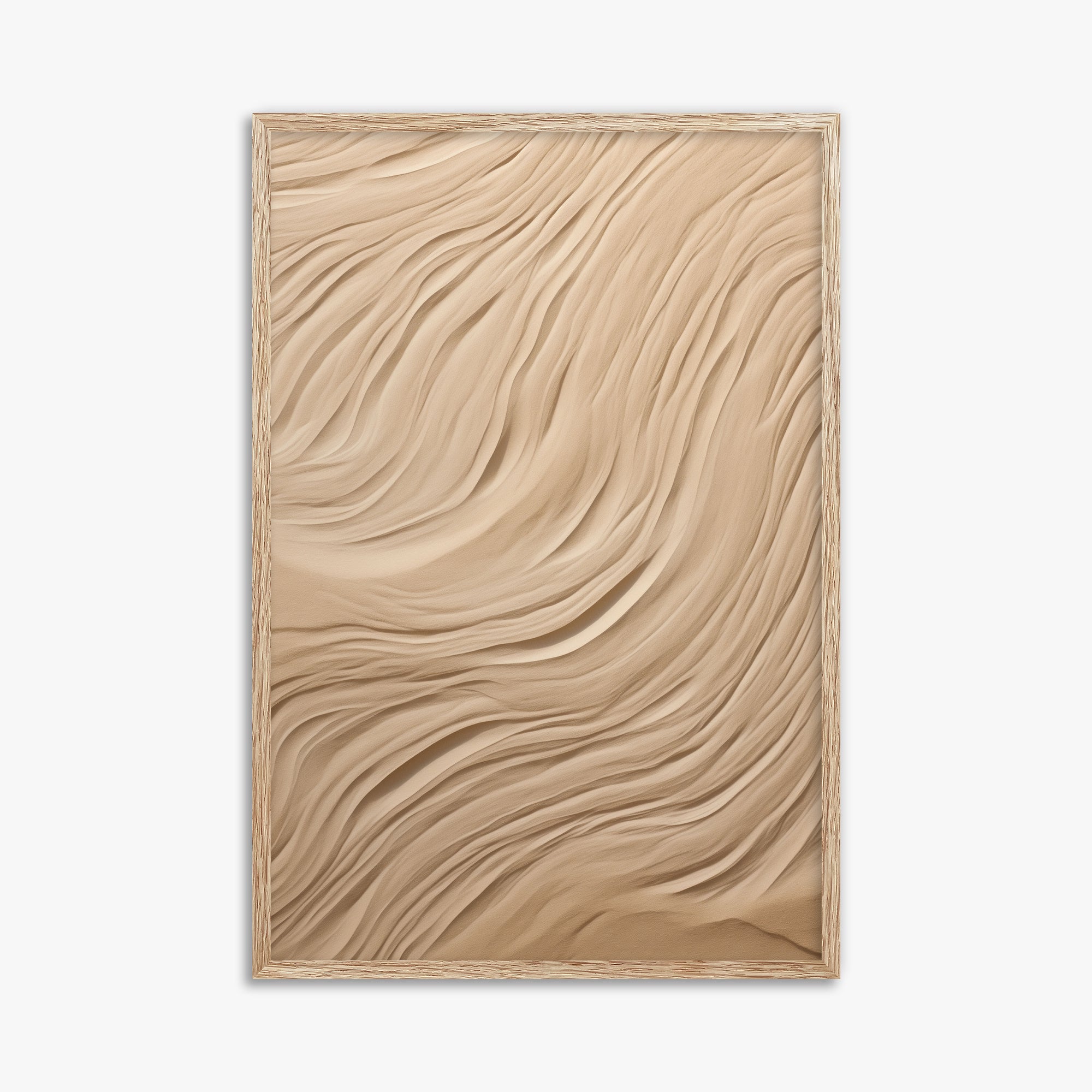 Desert Dunes Ripple, 61x91cm Framed Poster With Raw Oak Frame
