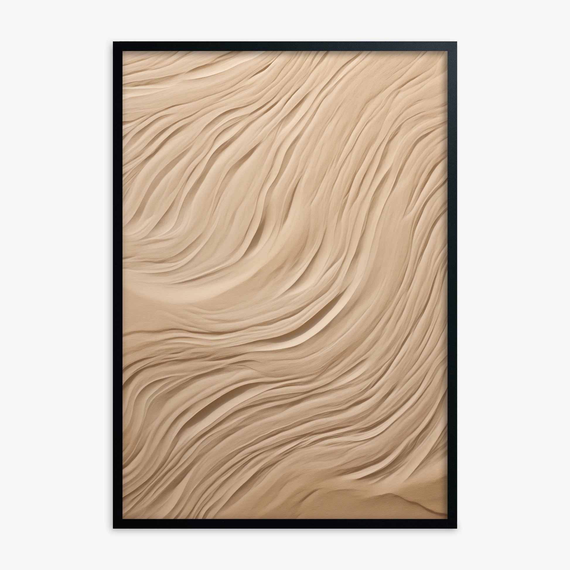 Desert Dunes Ripple, Black Framed Poster With Black Frame