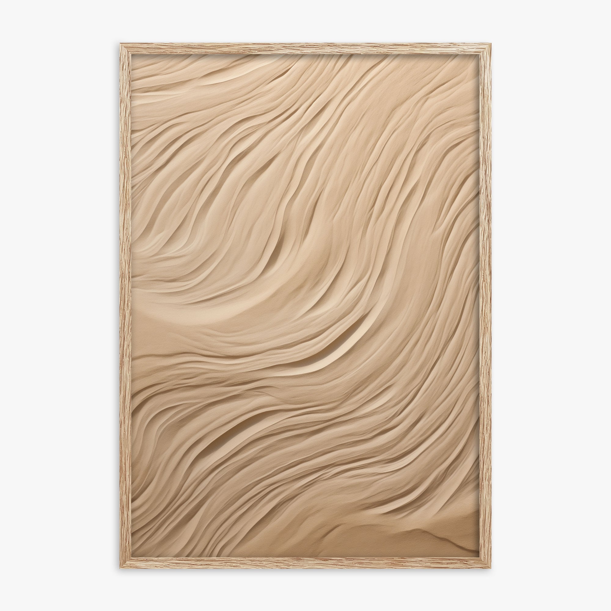 Desert Dunes Ripple, 70x100cm Framed Poster With Raw Oak Frame