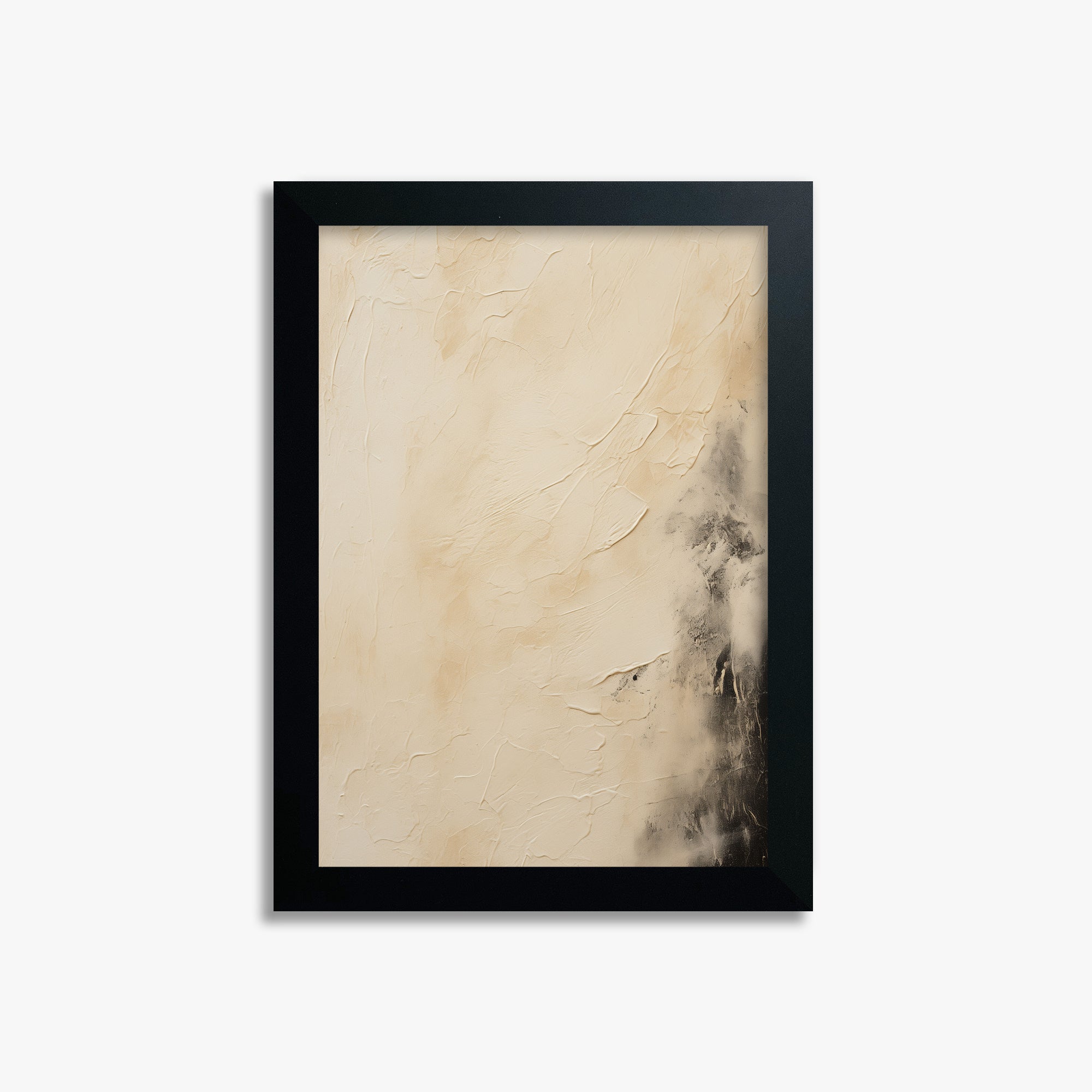 Ivory Mist Abstract, 21x30cm Framed Poster With Black Frame