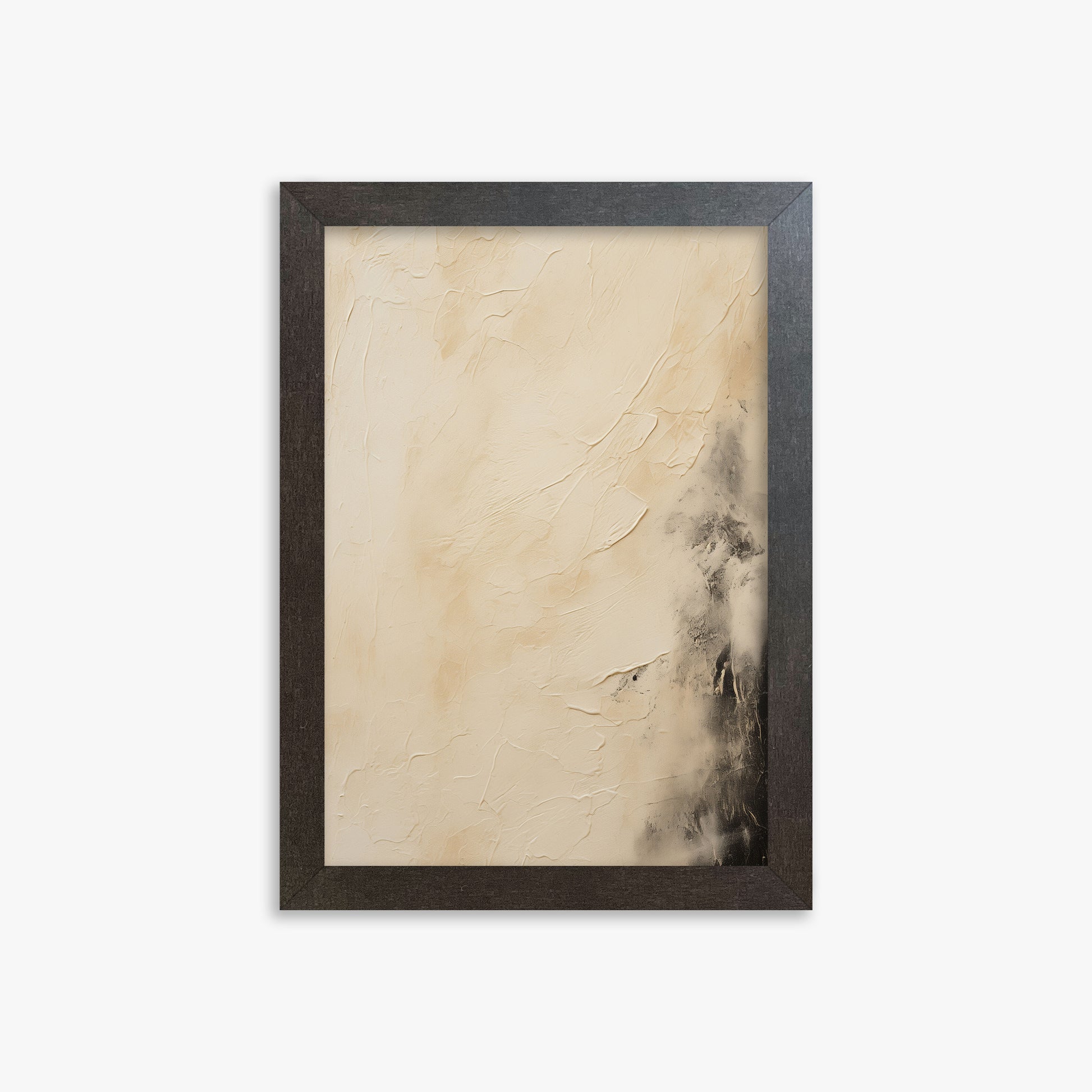 Ivory Mist Abstract, 21x30cm Framed Art Reproduction With Espresso Frame