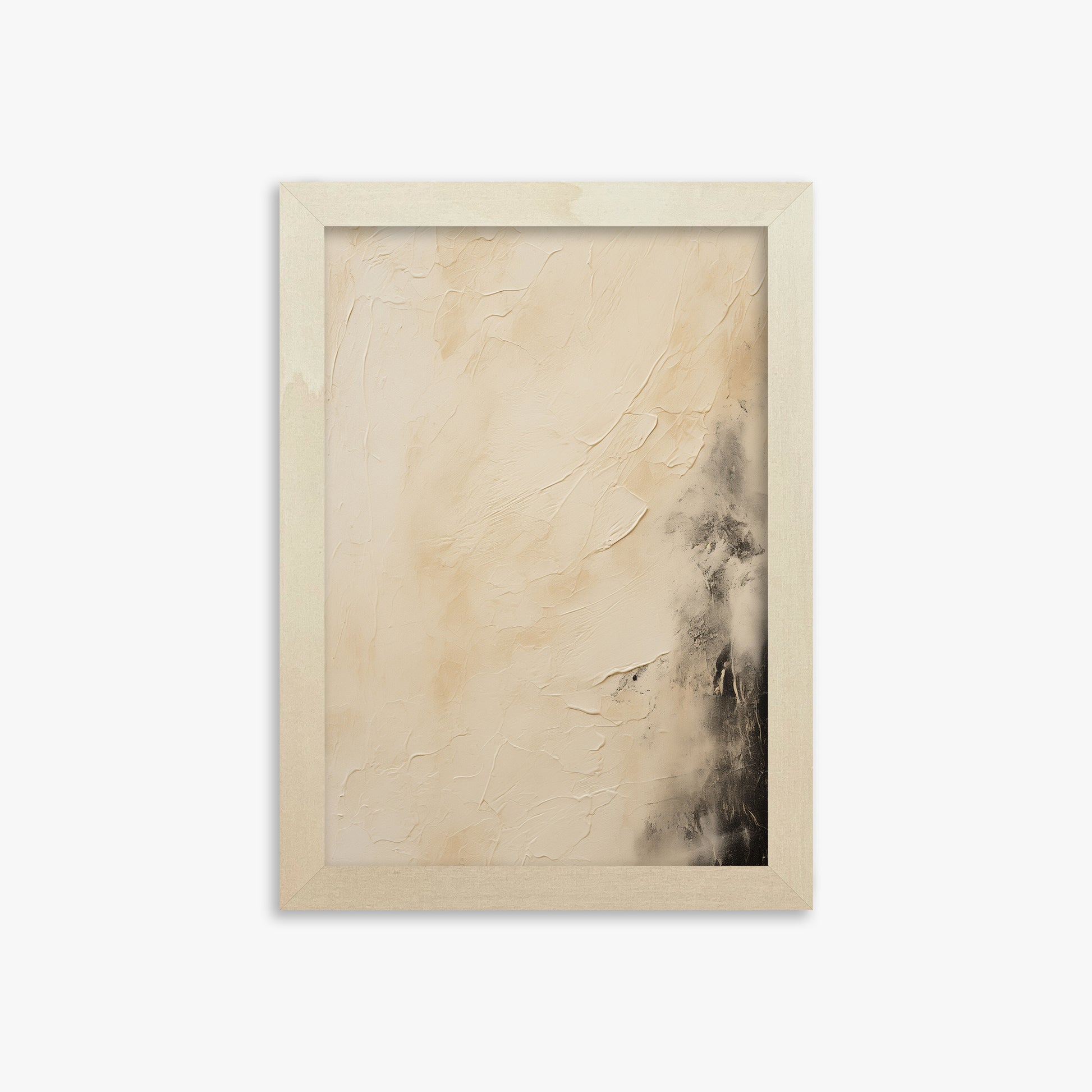 Ivory Mist Abstract, 21x30cm Framed Art Reproduction With Lime Wood Frame