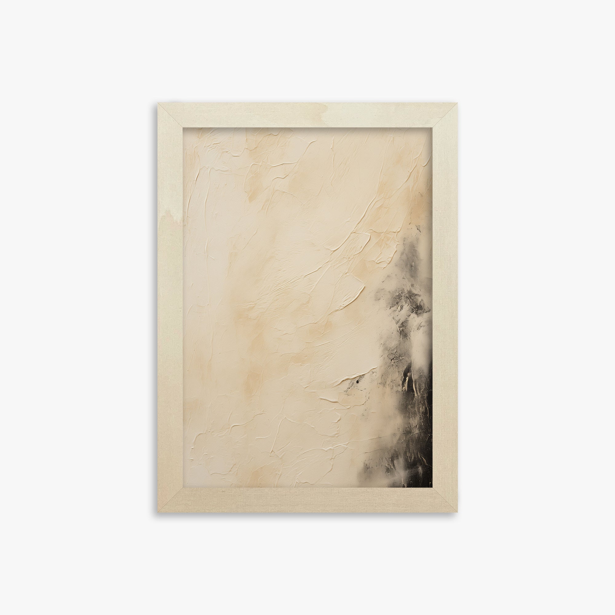Ivory Mist Abstract, 21x30cm Framed Art Reproduction With Lime Wood Frame