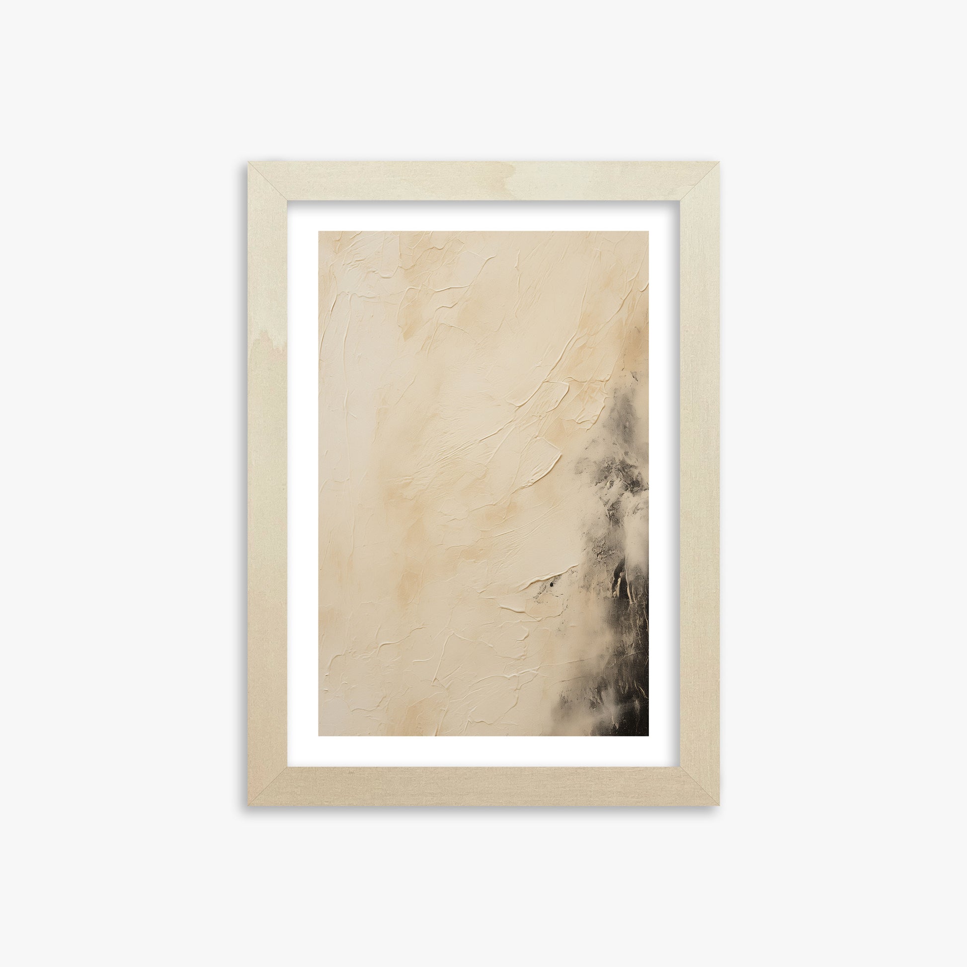 Ivory Mist Abstract, 21x30cm Framed Art Reproduction With Lime Wood Frame