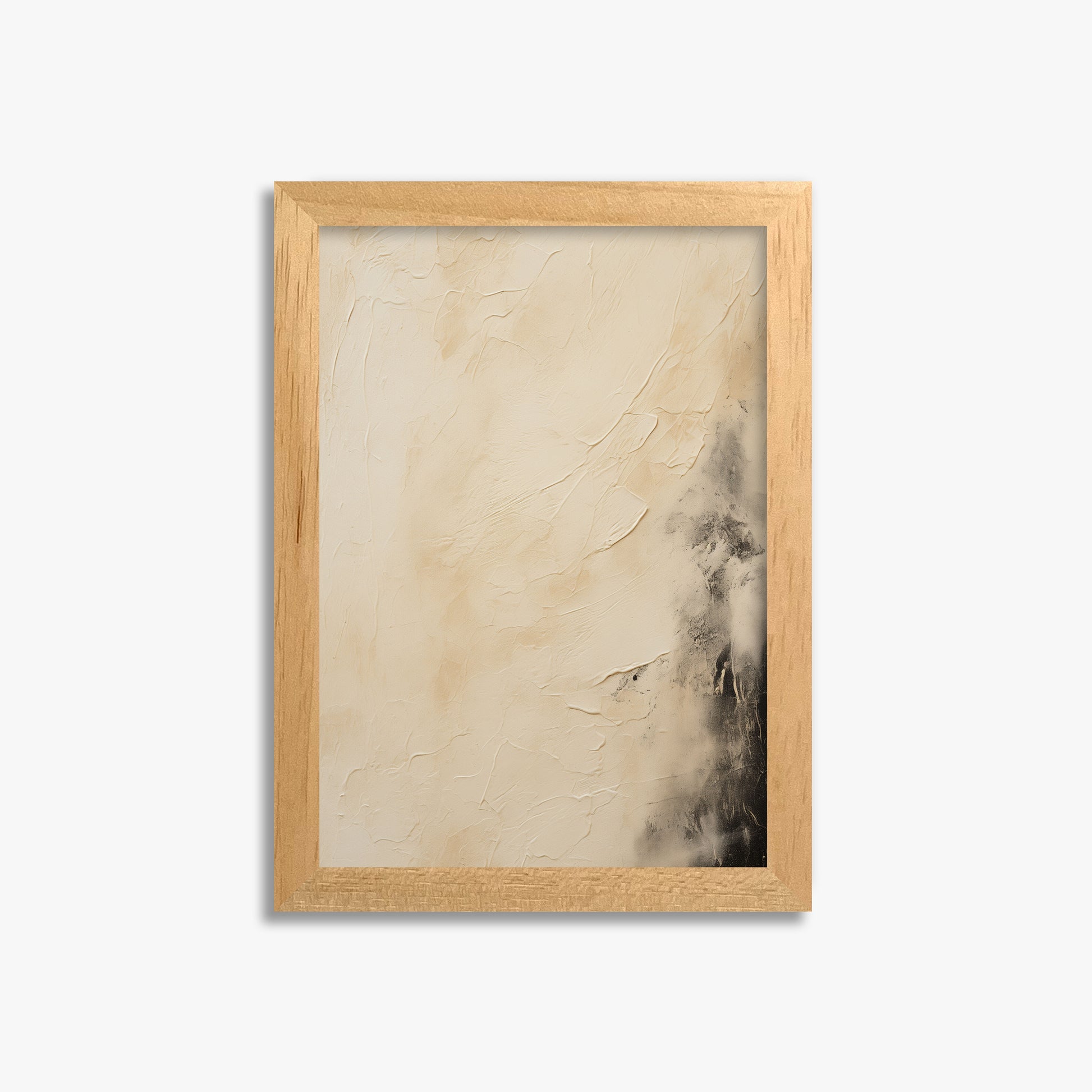 Ivory Mist Abstract, 21x30cm Framed Poster With Oak Frame