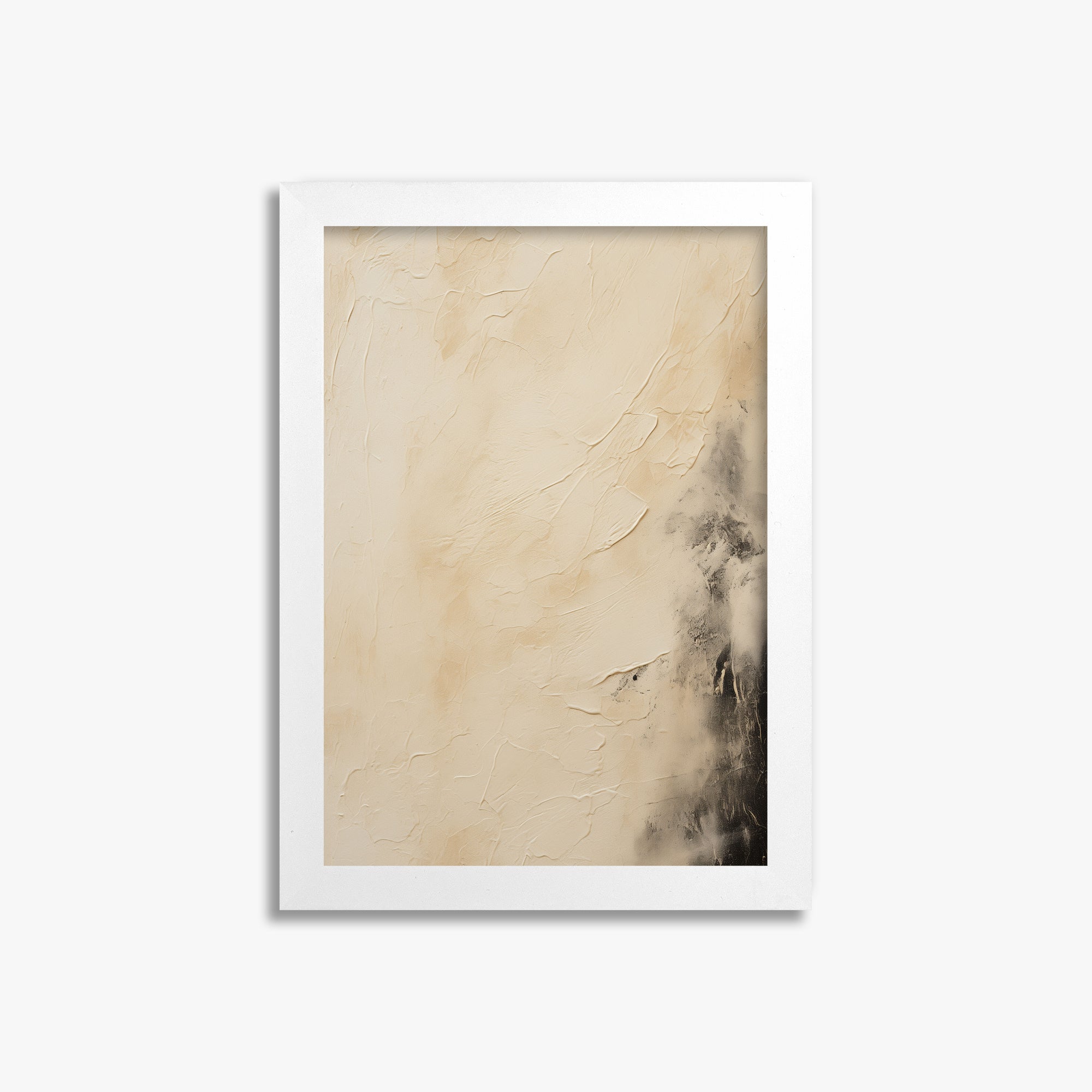 Ivory Mist Abstract, 21x30cm Framed Poster With White Frame