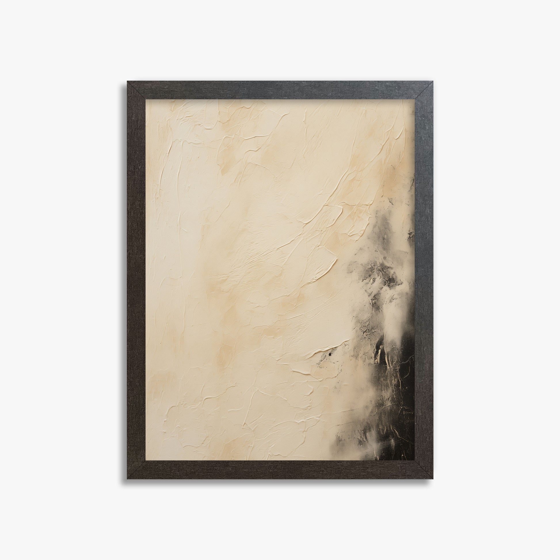 Ivory Mist Abstract, 30x40cm Framed Art Reproduction With Espresso Frame