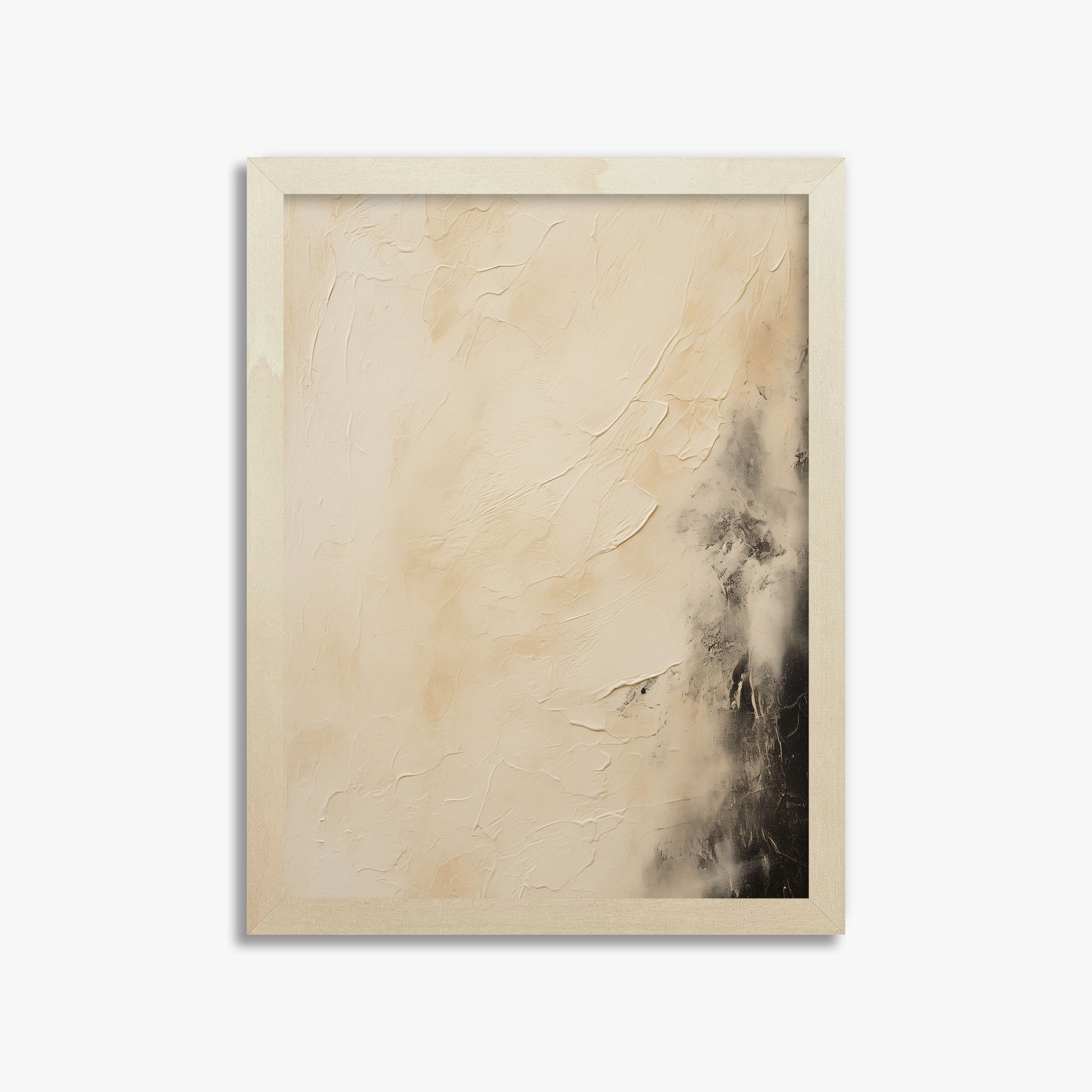 Ivory Mist Abstract, 30x40cm Framed Art Reproduction With Lime Wood Frame